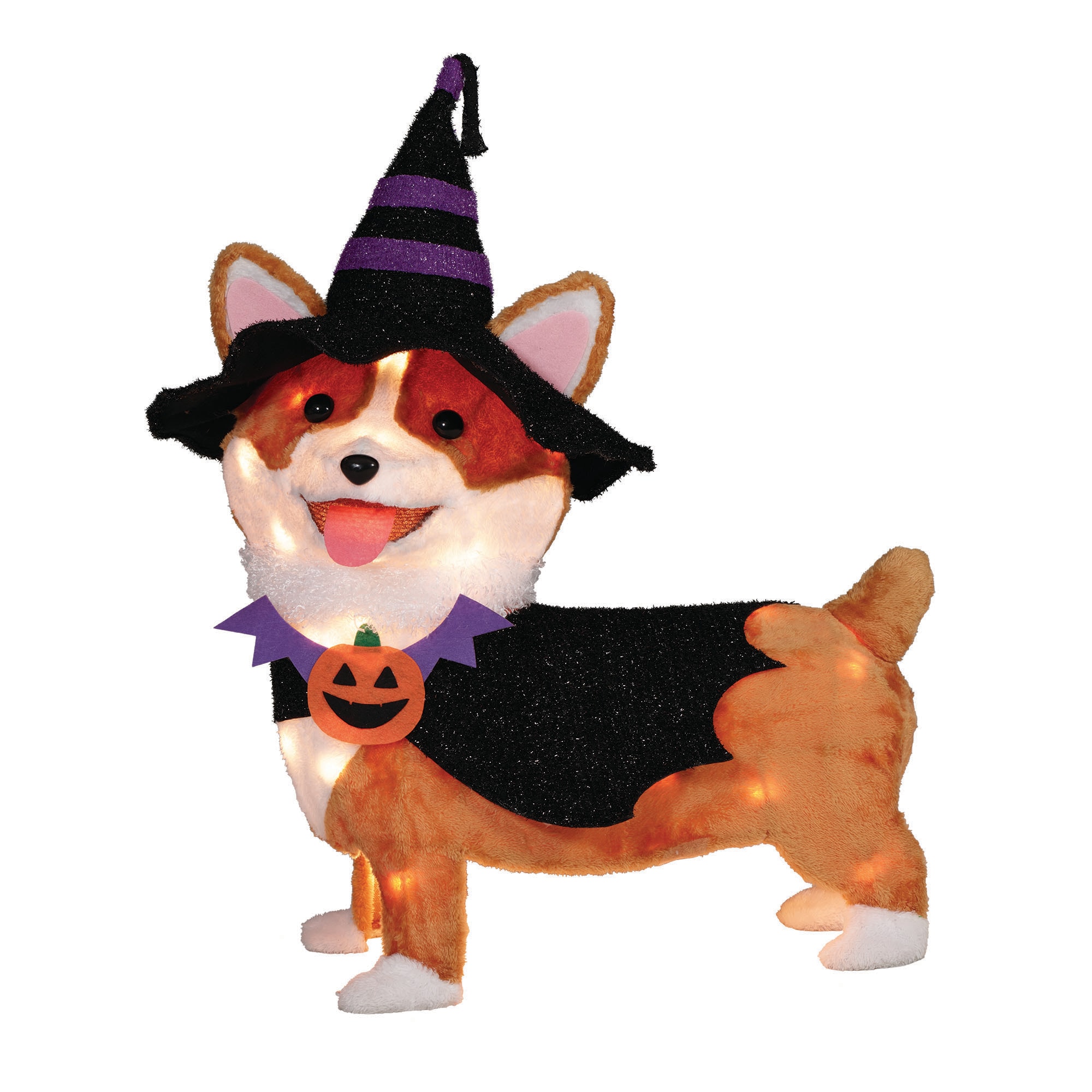 Haunted Living 24-in LED Plush Corgi Dog Decoration in the Outdoor ...