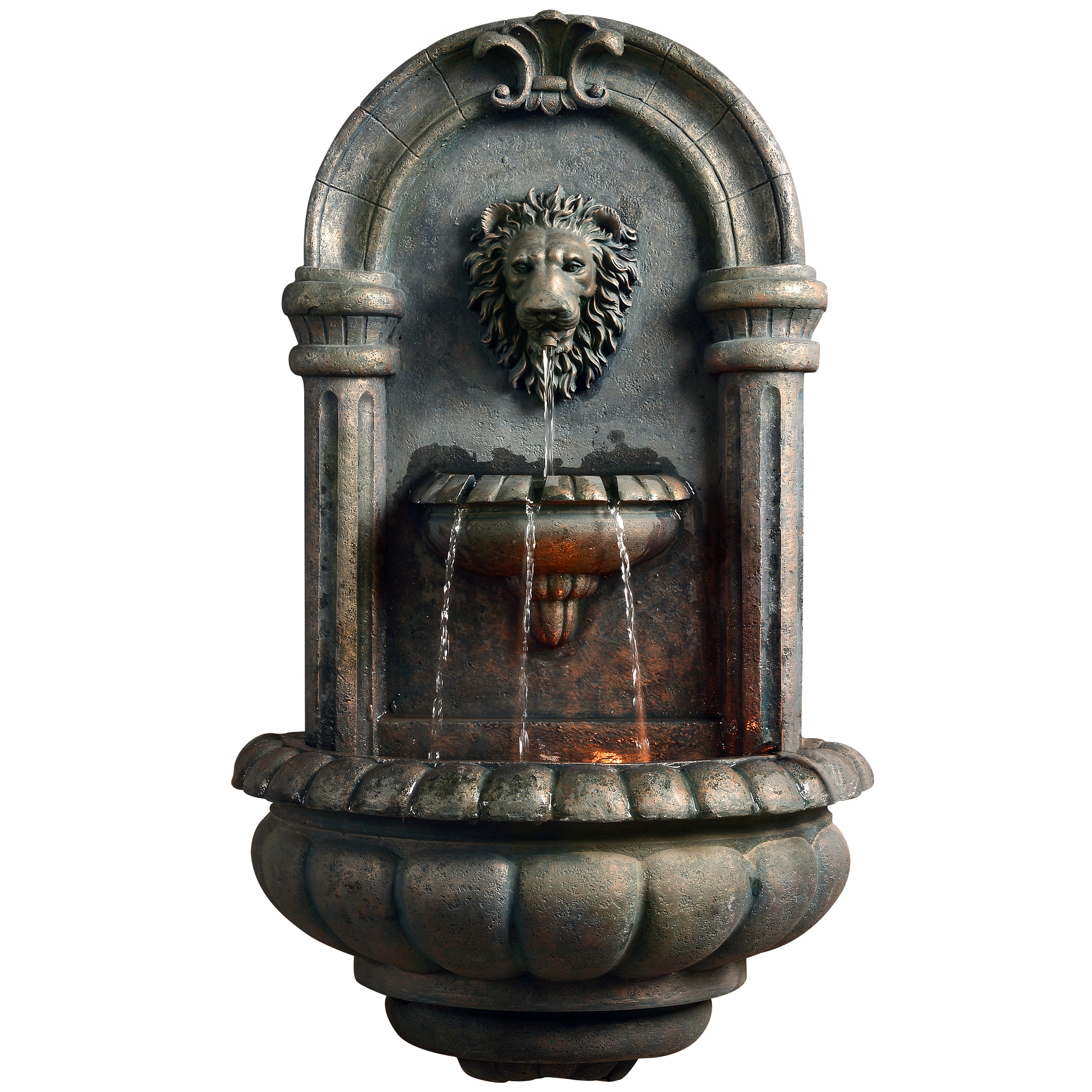 Teamson Home 201605PT 32.1-in H Resin Electric Powered Wall Outdoor Fountain Pump Included