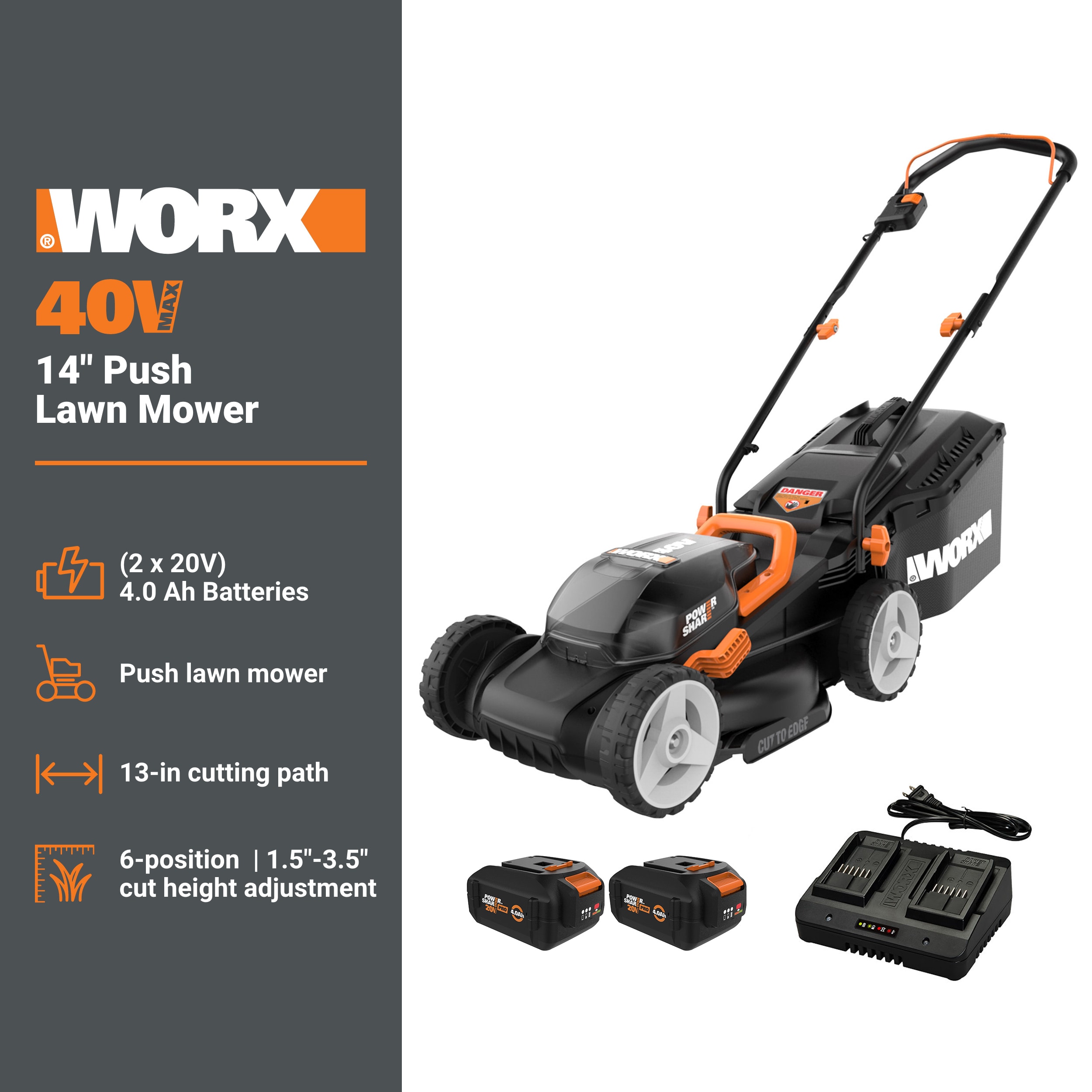 WORX WG779 Cordless-Elec-Push-Mowers - View #3