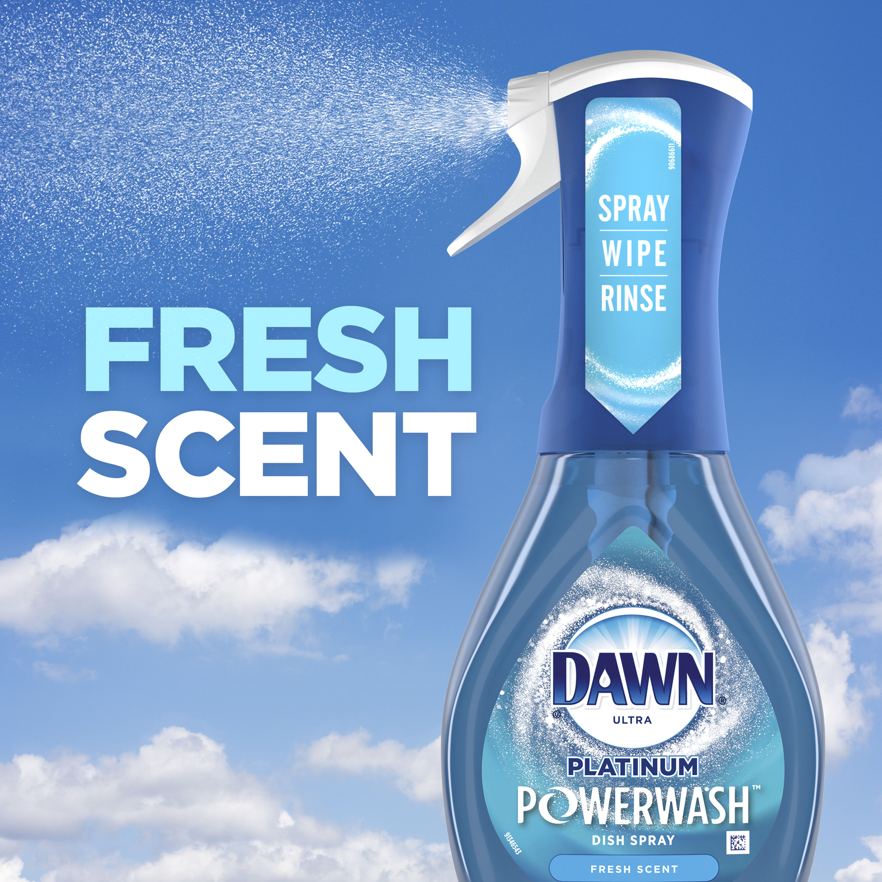 Dawn Free & Clear Powerwash Dish Spray, Dish Soap, 1 Spray (16oz), 1 Refill (16oz) Non-Scratch Scrubber Sponge (2 Count), 1 Set