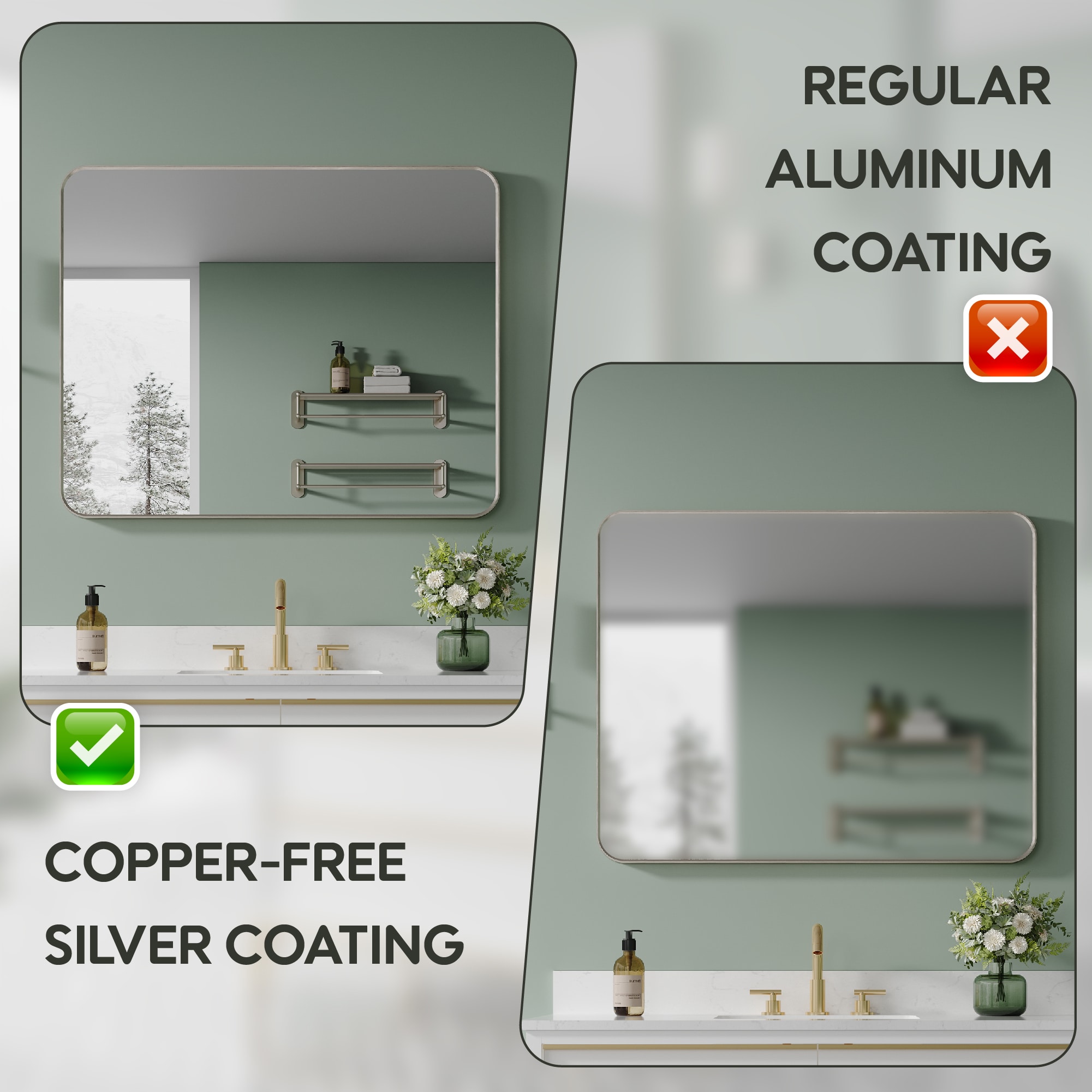 Forclover TAK-FMR4836MG Framed-Bath-Mirrors - View #7