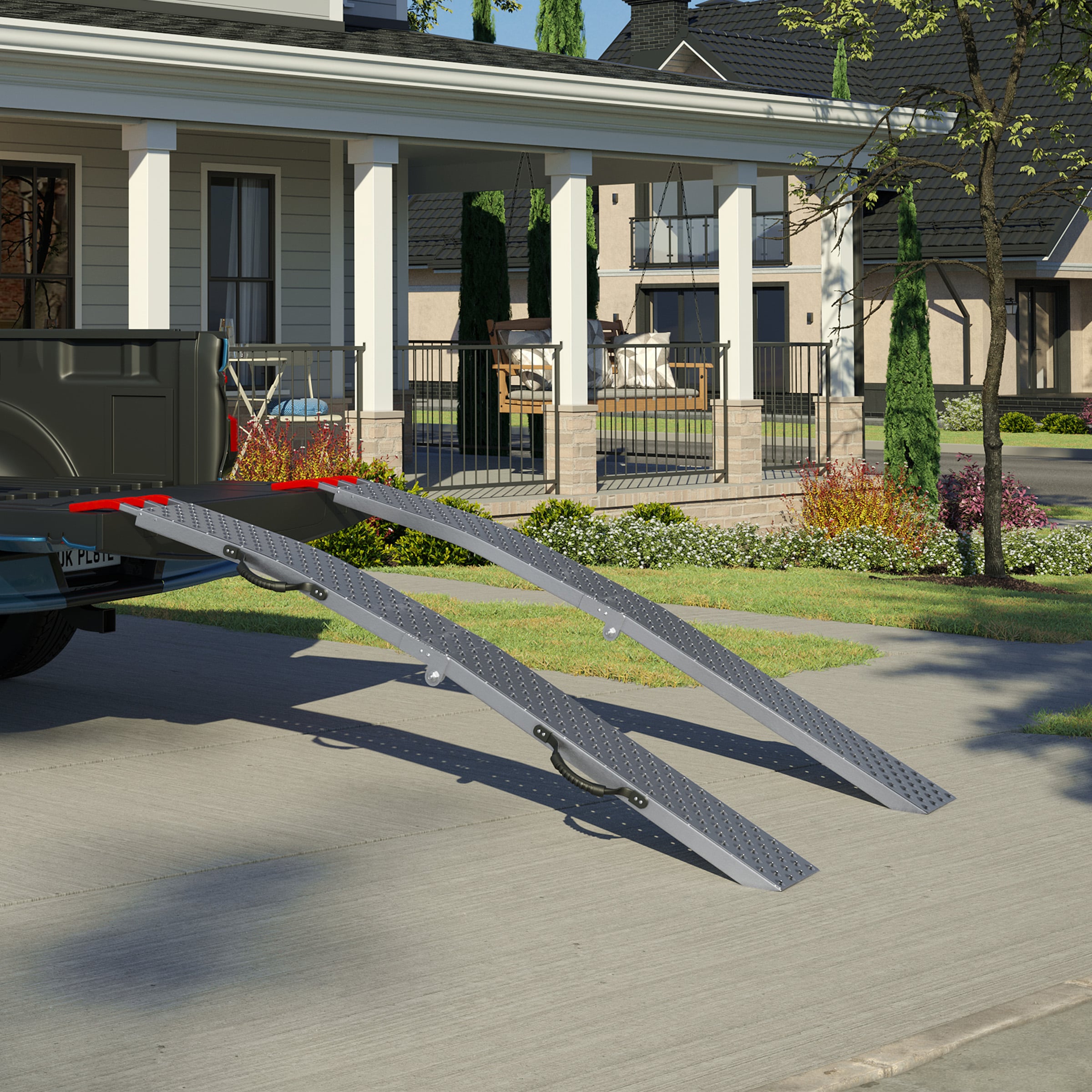Stalwart 75-CAR2025 0.73-ft x 5.7-ft 2200-lb Capacity Arched Folding Loading Ramp