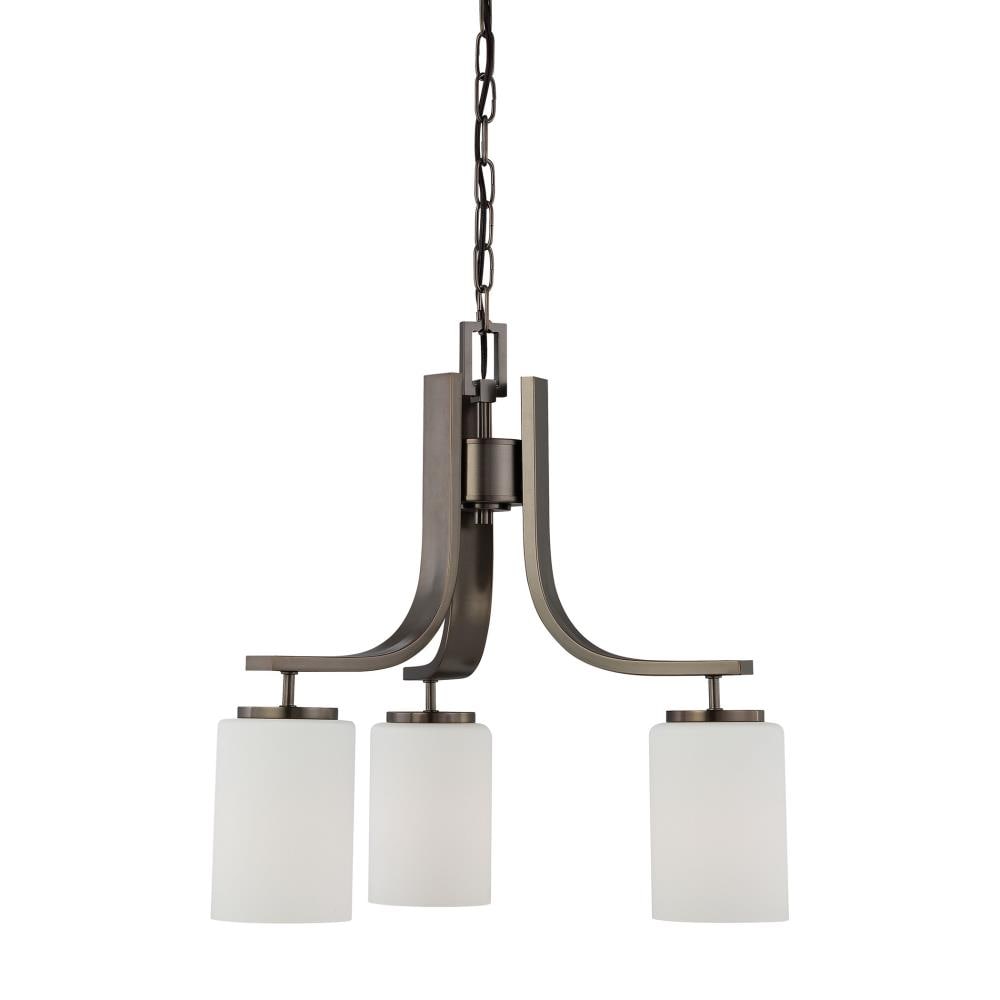Thomas Lighting SL806815 Pendenza 3 -Light Matte Steel Traditional For Use in Bedrooms, Dining Rooms, Foyers, Kitchens, Living Rooms Chandelier