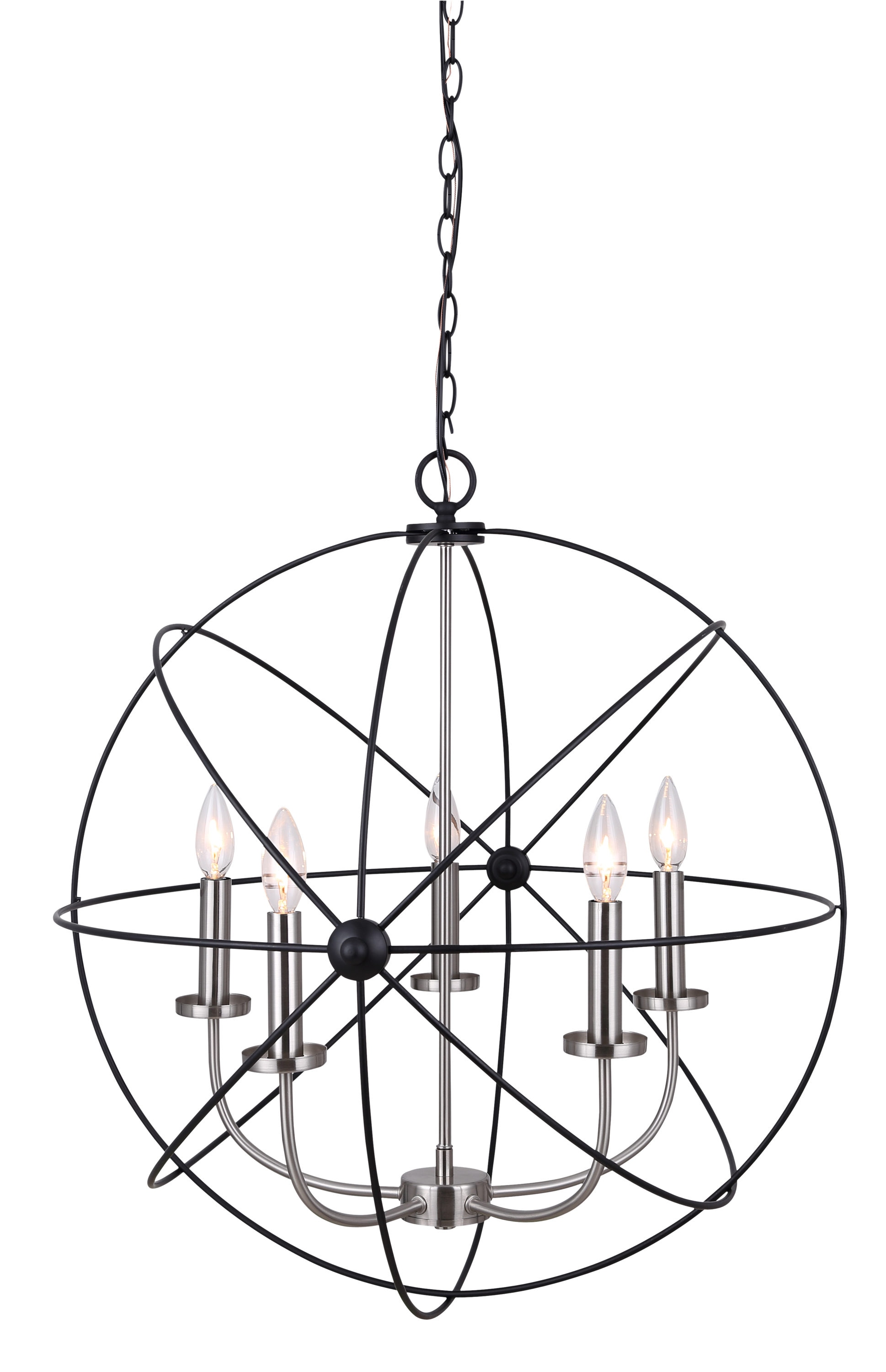 Canarm Ltd. ICH282B05BKN25 Sumerside 5 -Light Multiple finishes Multiple colors Modern/contemporary For Use in Dining Rooms, Foyers, Kitchens, Living Rooms Chandelier