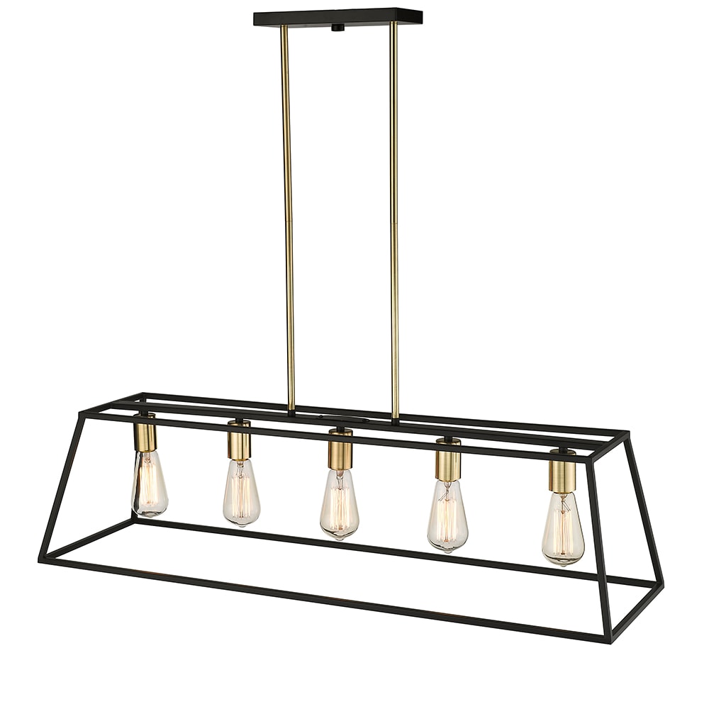 OVE Decors Agnes 5-Light Matte Black Farmhouse LED Dry Rated Chandelier in  the Chandeliers department at