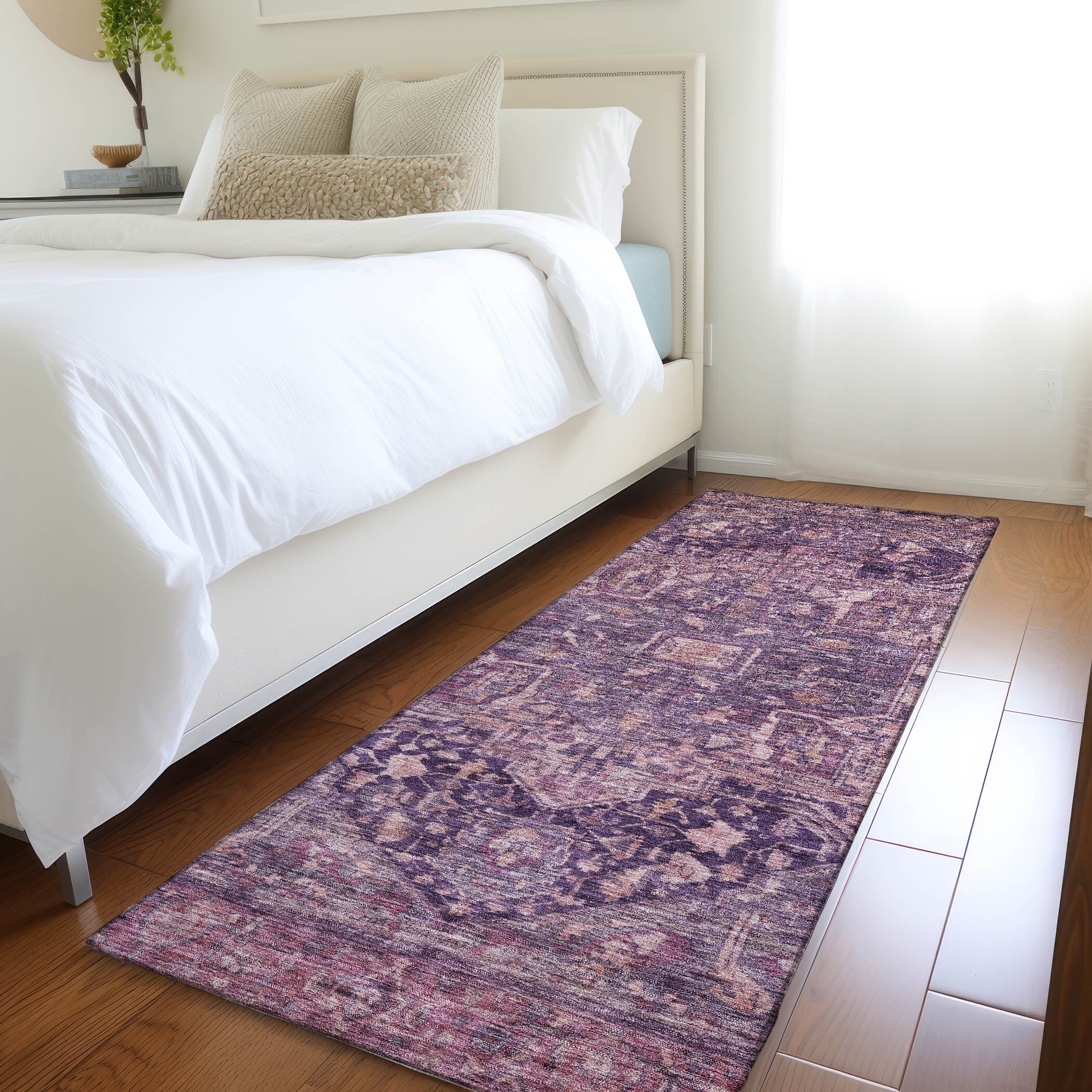 Addison Rugs ACN1240EG2X8 Chantille ACN1240EG 2 x 7 (ft) Polyester Eggplant Rectangular Indoor/Outdoor Geometric Machine washable Runner rug