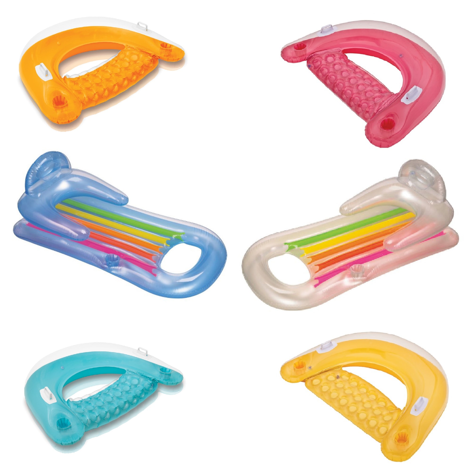 Intex 175690 60-in x 39-in 1-Seat Multiple Colors Inflatable Raft 6-Pack