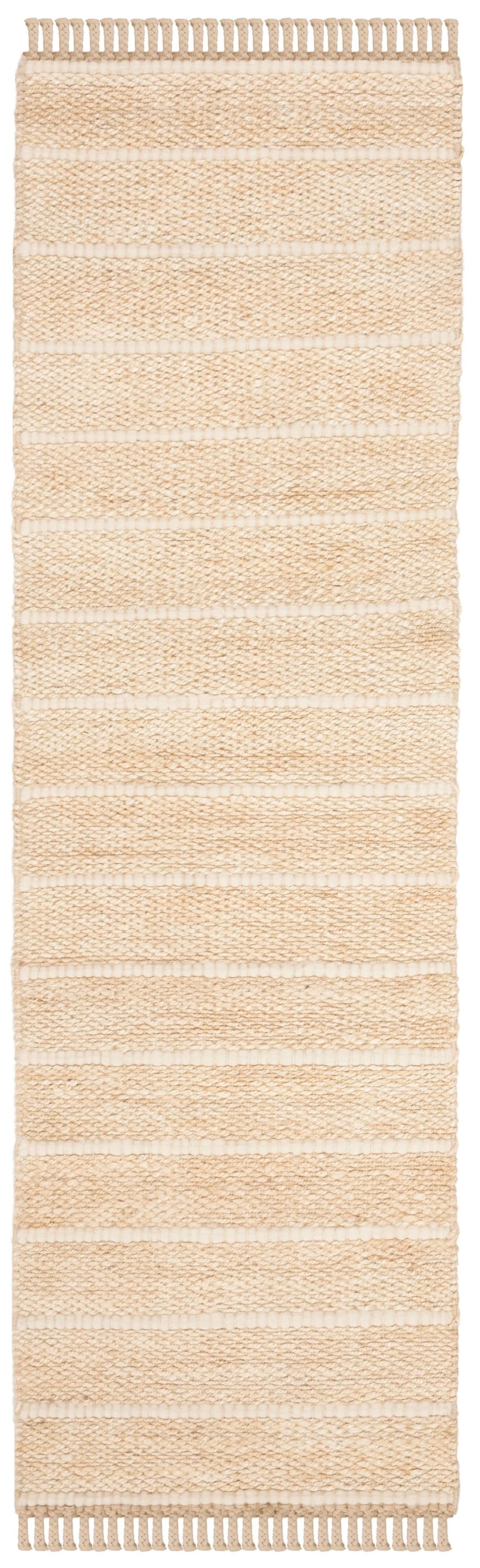 Safavieh NF550B-28 Natural Fiber Maldives 2 x 8 (ft) Synthetic Ivory/Ivory Rectangular Indoor Stripe Coastal Runner rug