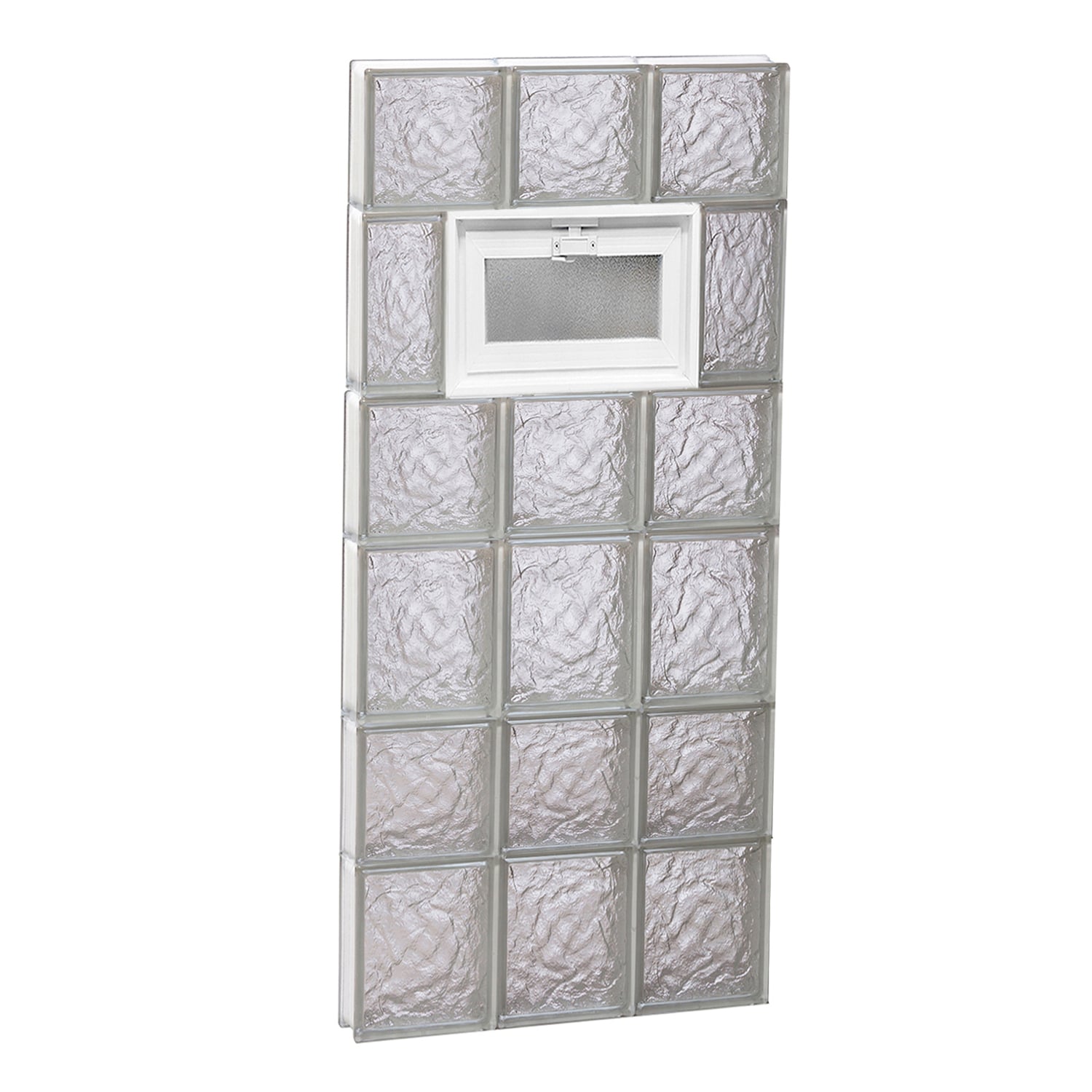 REDI2SET Ice Glass 17-1/4-in x 40-1/2-in Frameless Replacement Vented Glass Block Window #V1842IS