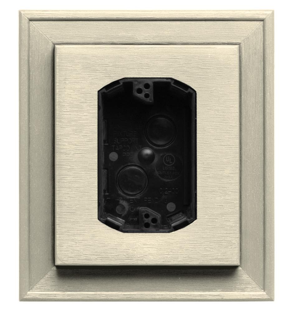 Builders Edge 130110010020 7-in x 8-in Heritage Cream Vinyl Electrical Mounting Block