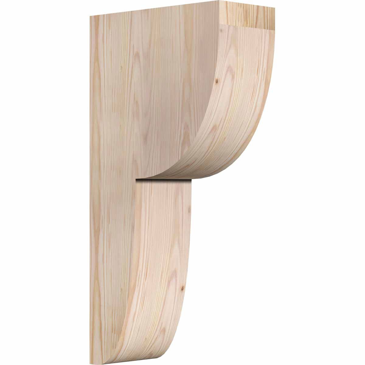 Ekena Millwork COR06X12X24CRE00SDF 5.5-in x 12-in x 24-in Crestline Unfinished Douglas fir Wood Paintable/Stainable Corbel