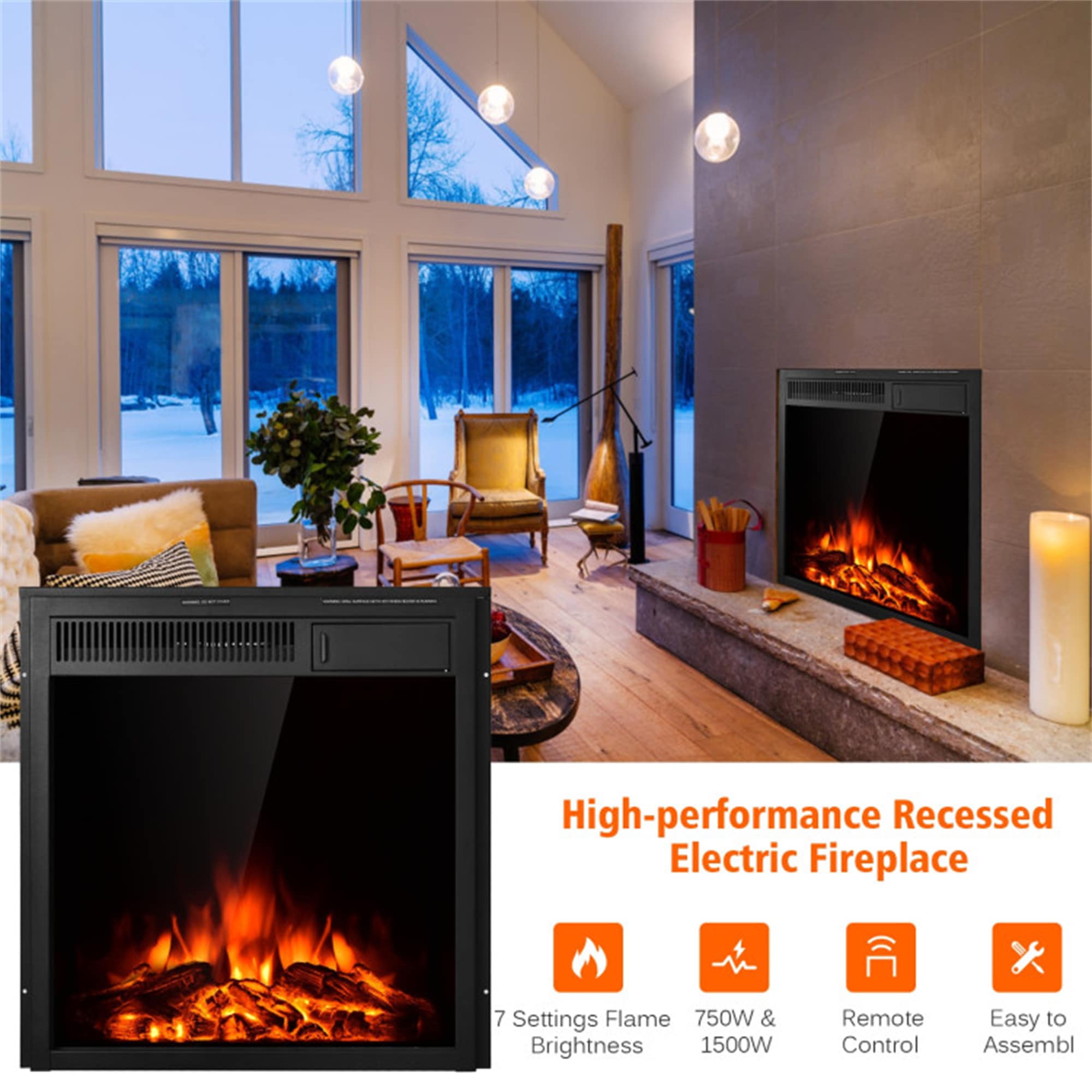 BABOOM BOM-13378-OR Electric-Fireplace-Fireboxes - View #5
