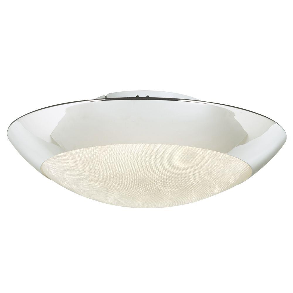 PLC Lighting 91104PC 1-Light 15-in Polished Chrome LED Flush Mount Light