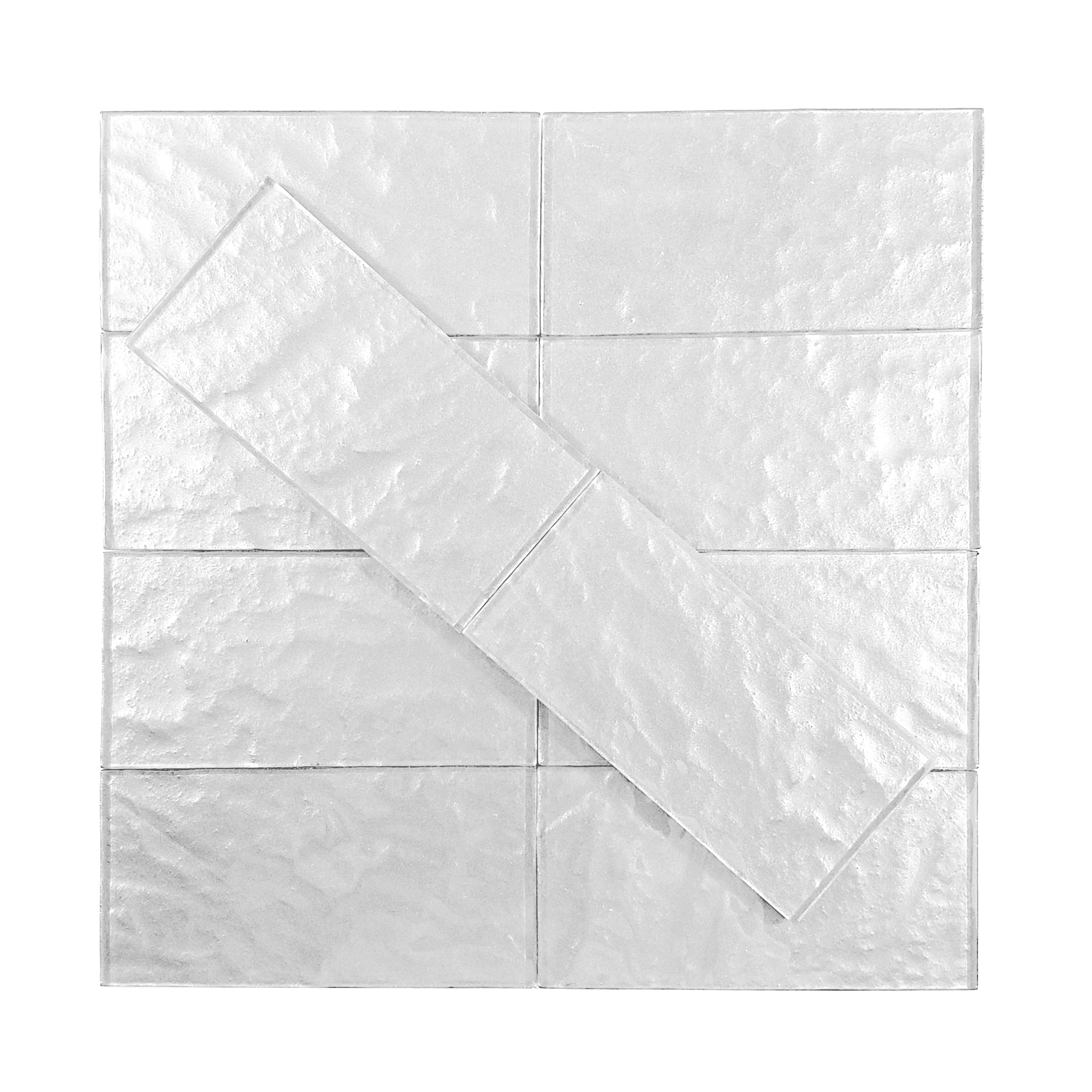 Abolos LWSMTX0306-SH Metaliics Smoky Silver Textured 3-in x 6-in Glossy Glass Cement look Standard Wall Tile ( 10-sq ft Carton