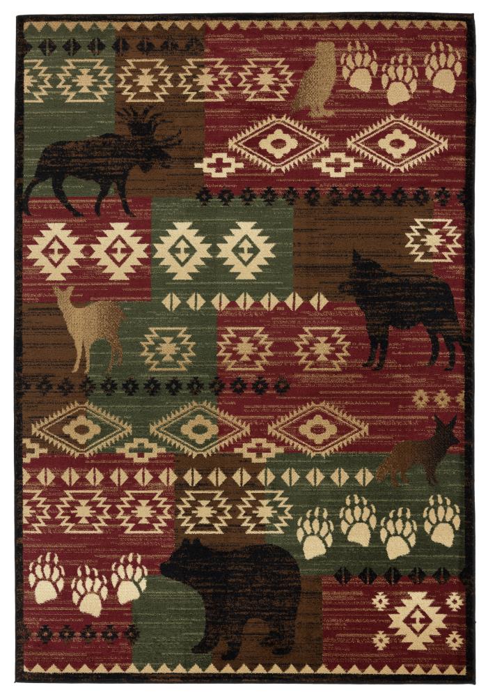 MDA Rugs Wild Life 5 x 8 Red/Brown Indoor Animal print Area Rug at ...