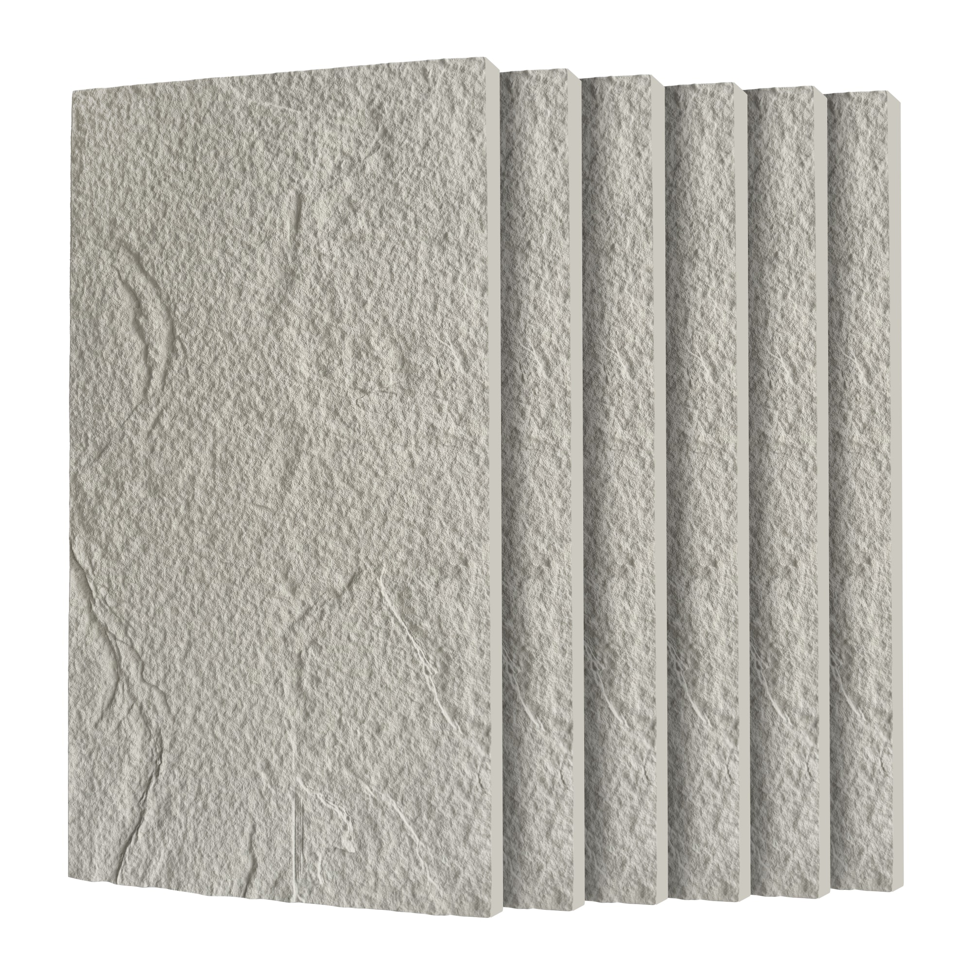 Boho Havens 3D Faux Stone Wall Panels 6 PCS PU Wainscoting Panel for Interior Decor Flame-resistant