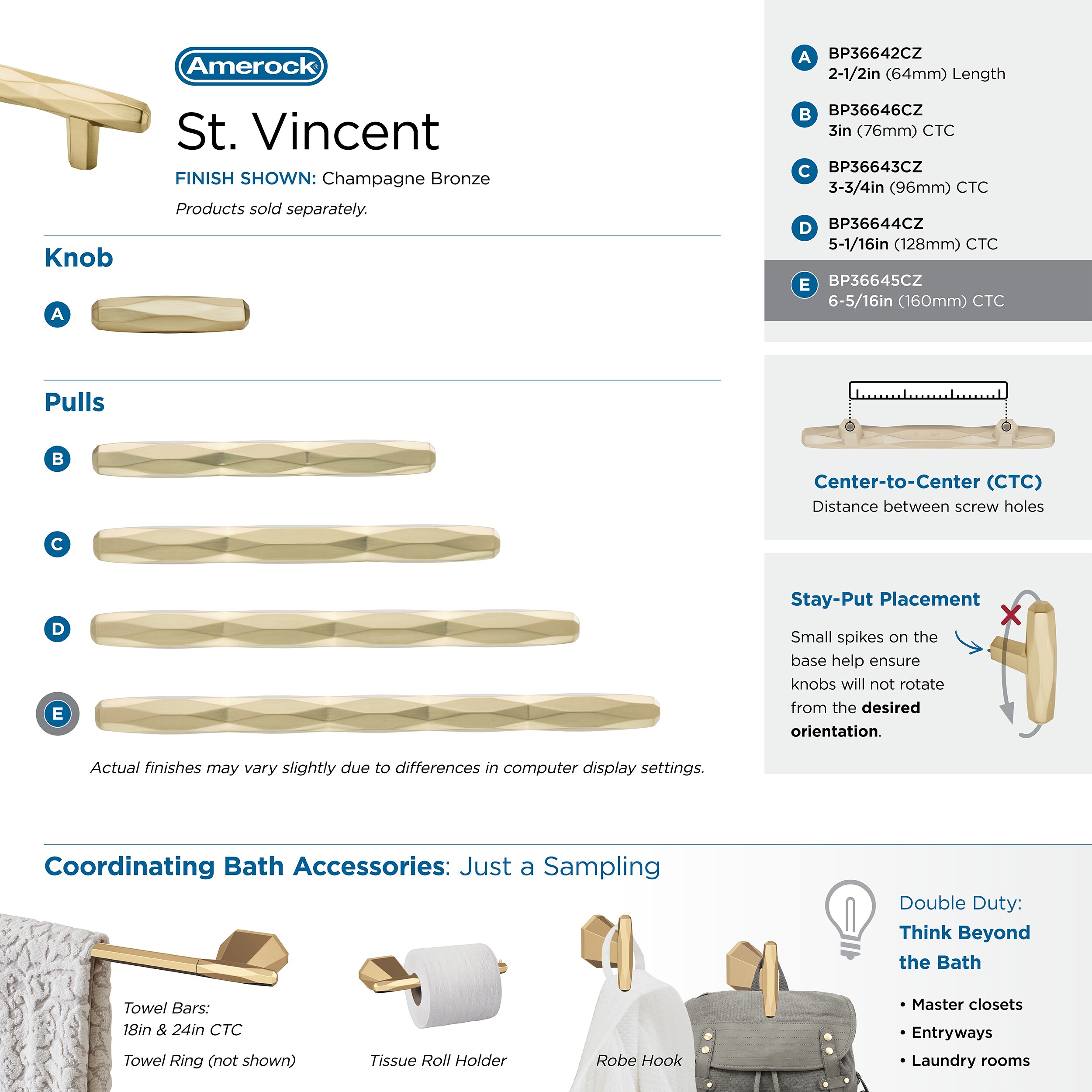 Amerock BP36645CZ Cabinet-Pulls - View #8