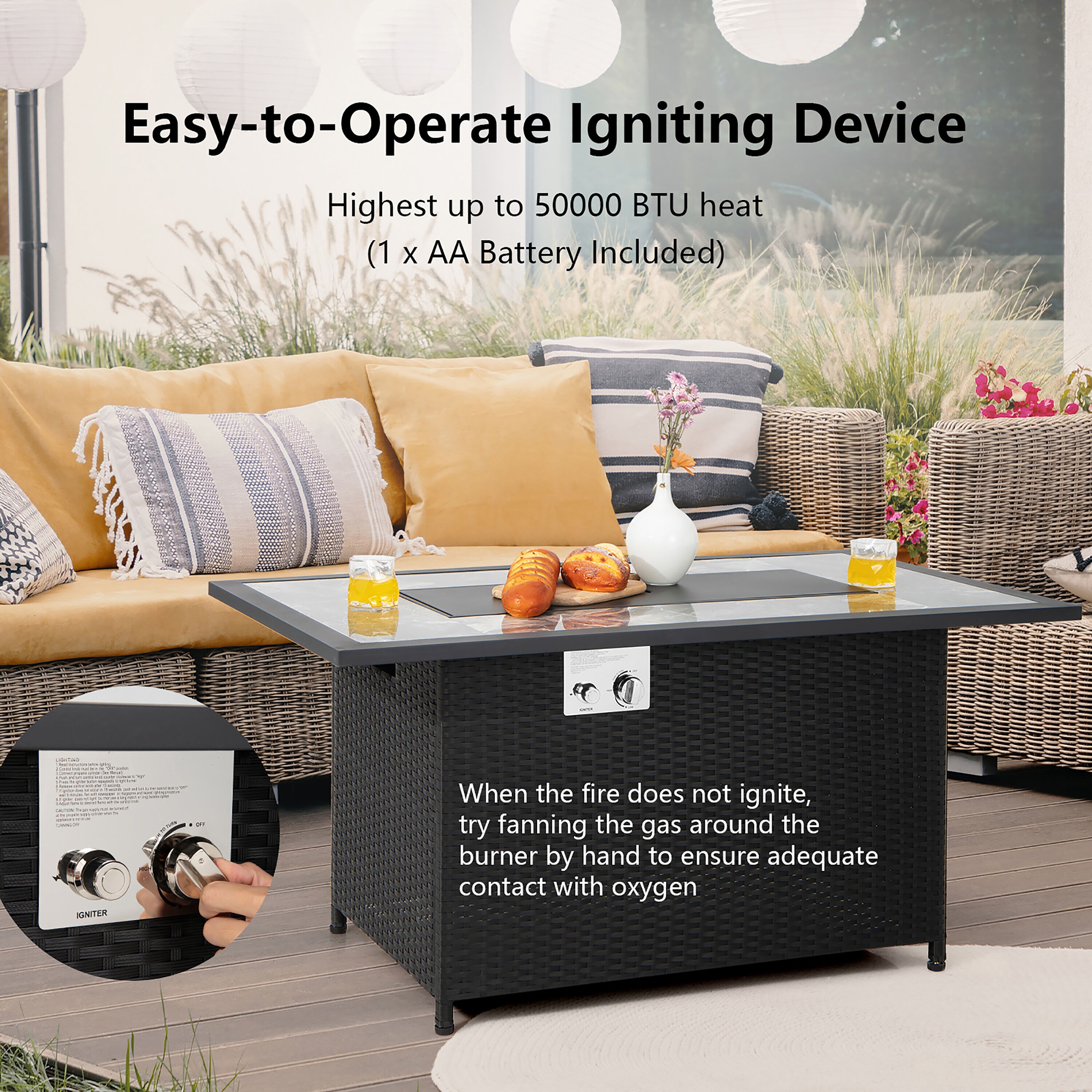 Costway NP10343DK Outdoor-Gas-Firepits - View #5
