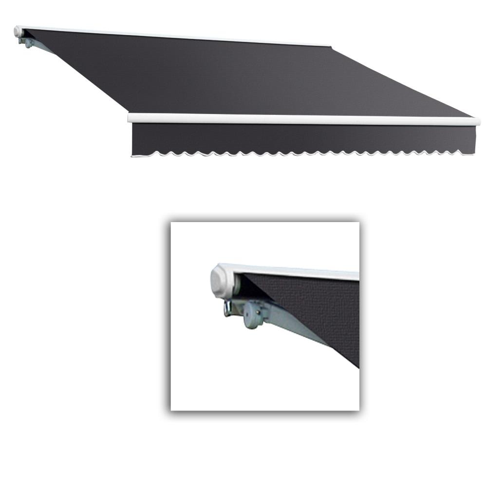 Awntech SCM20-L-GUN Galveston 240-in Wide x 120-in Projection x 10-in Height Fabric Gun Metal Gray Solid Manual Retractable Patio Awning