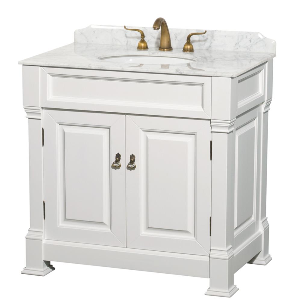 Wyndham Collection Andover 36-in White Undermount Single Sink Bathroom ...