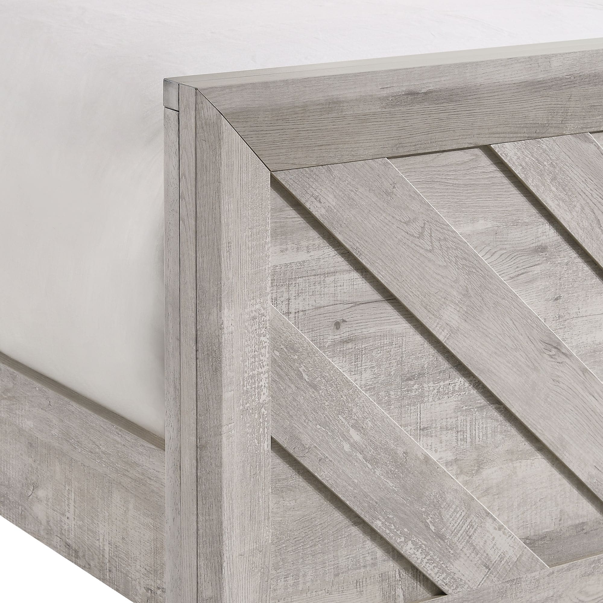 Keely Ash White Chevron Panel 5-Piece Bedroom Set