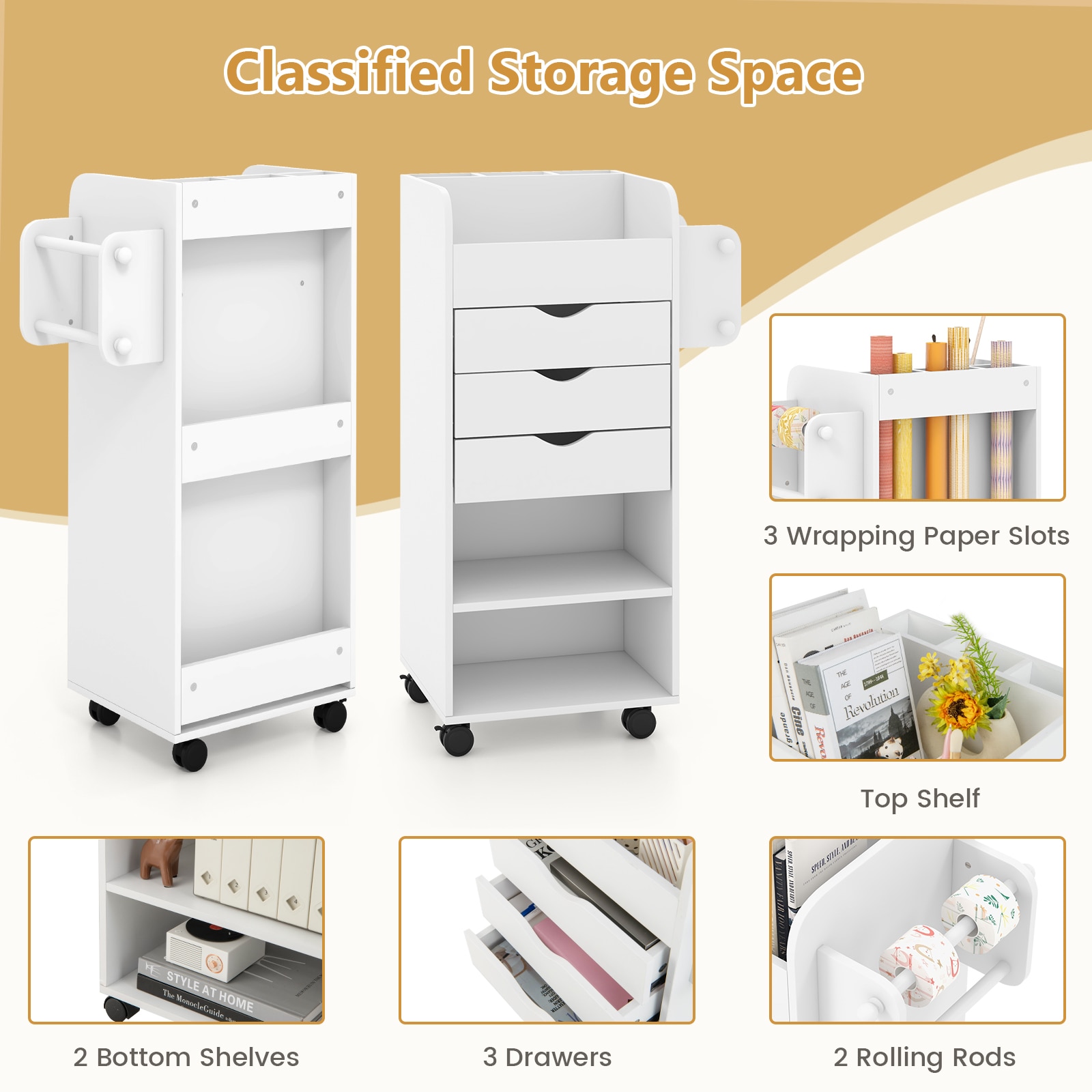 Slickblue D-CO-HW35101ZJ Office-Carts - View #4