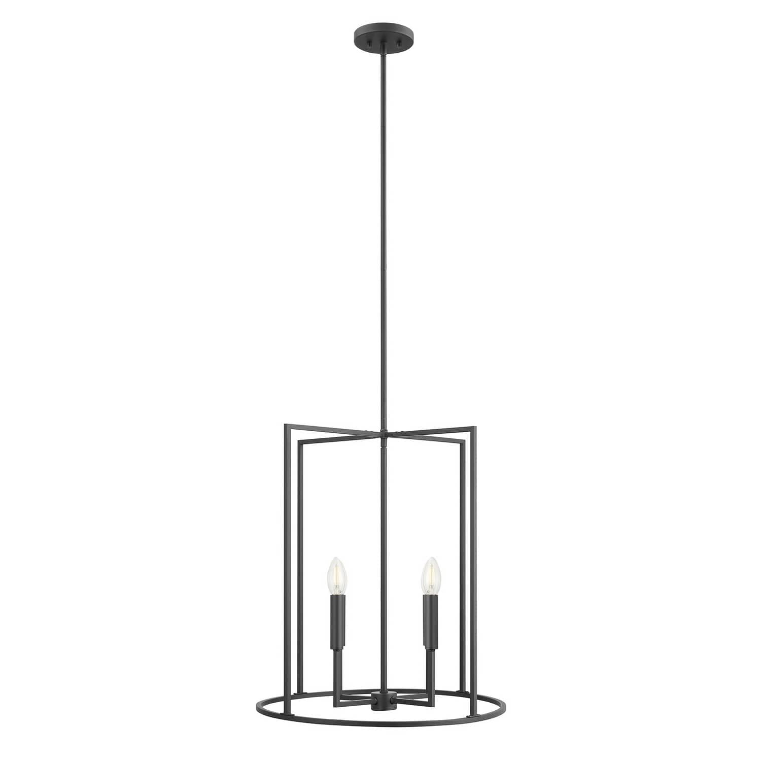 Trade Winds Lighting TW75296MBK 4-Light Pendant from Linford Collection in Matte Black