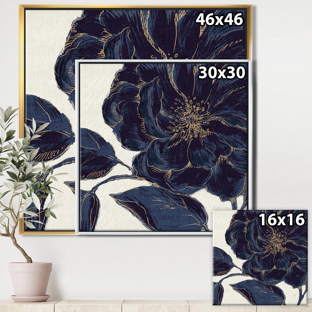 Designart Gold Wood Floater Frame 46-in H x 46-in W Modern Print on Canvas  in the Wall Art department at