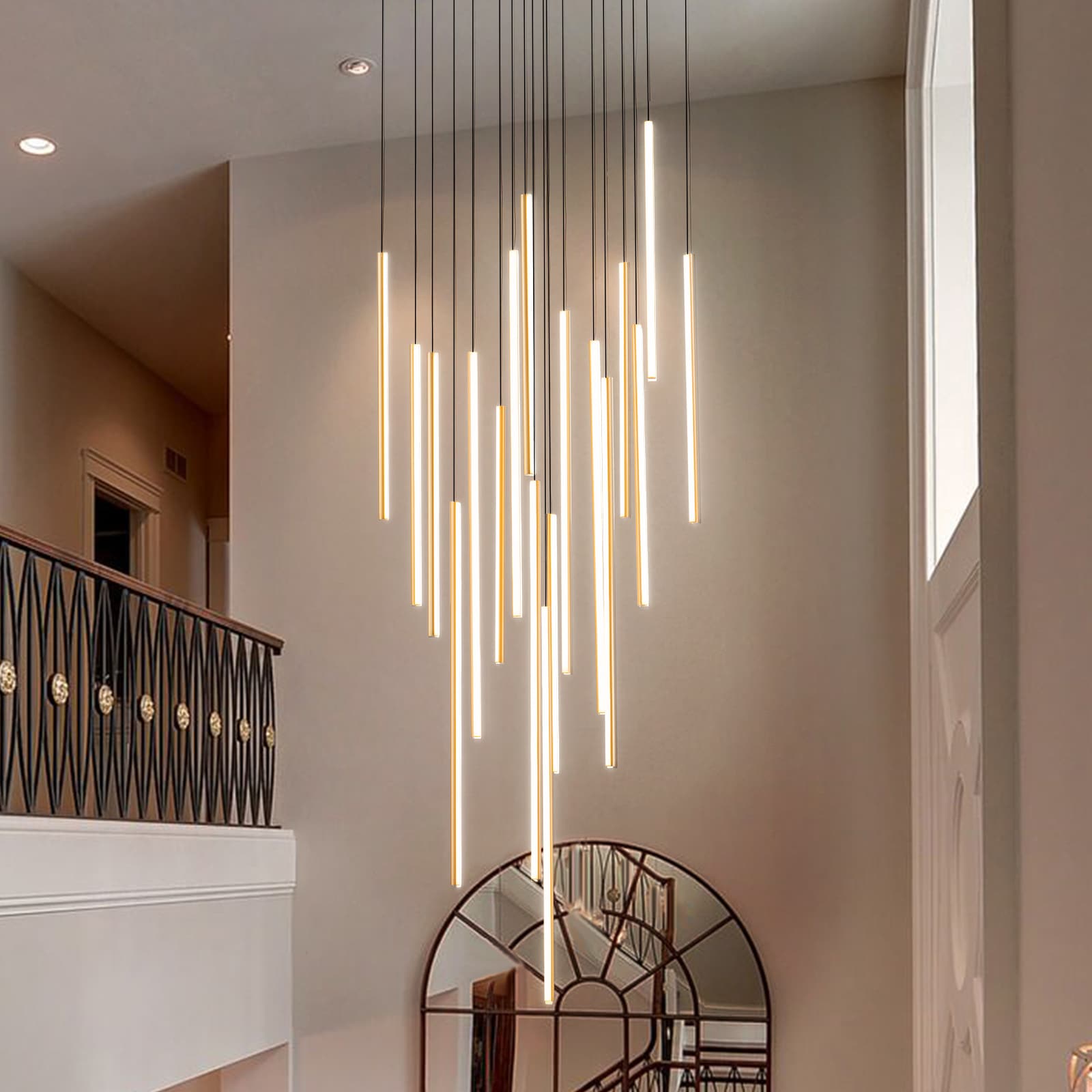 EDISLIVE Y81010000064448 18 -Light Gold Modern/contemporary Linear Integrated LED Large Hanging Kitchen island light