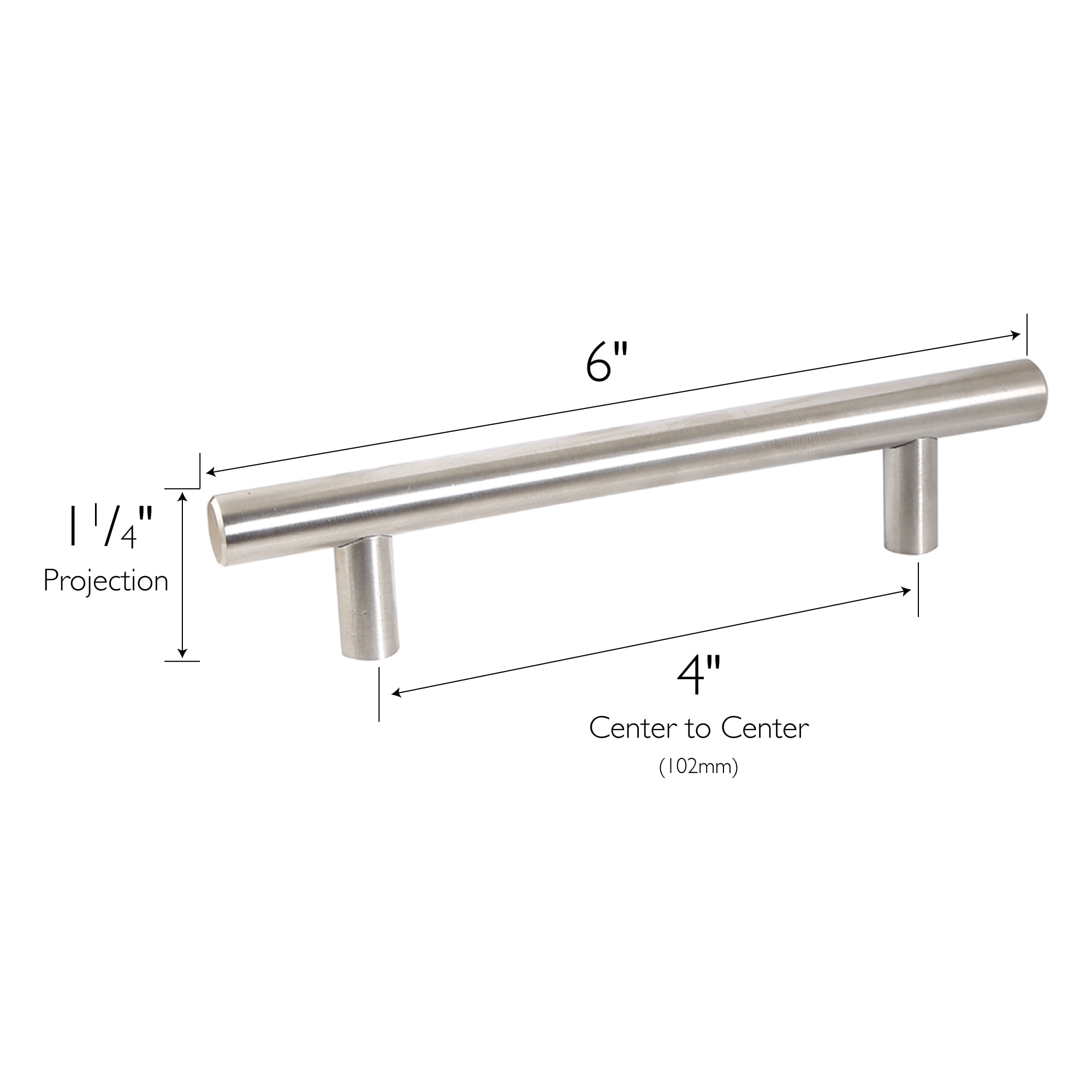 Design House 4-in (105mm) Center to Center Satin Nickel Cylindrical Bar ...