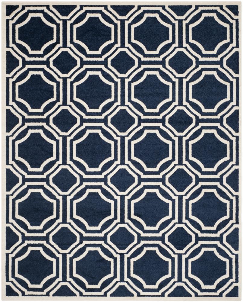 Safavieh AMT411P-10 Mosaic 10 x 14 (ft) Loomed Polypropylene Navy/Ivory Rectangular Indoor/Outdoor Trellis Area rug