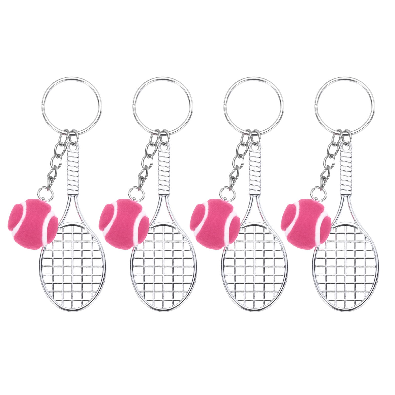 PATIKIL Tennis Keychain 4pcs Metal Tennis Racket Key Chains Sports Novelty Charm Pendant for Backpacks Gift Party Favor Souvenir Sports Fan Pink PATIKIL Tennis Keychain 4pcs Metal Tennis Racket Key Chains Sports Novelty Charm Pendant for Backpacks Gift Party Favor Souvenir Sports Fan Pink