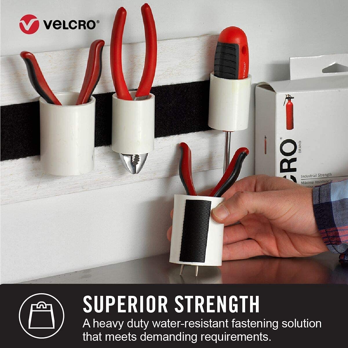 Black VELCRO® Brand 50mm Wide Velcro Hook & Loop Tape