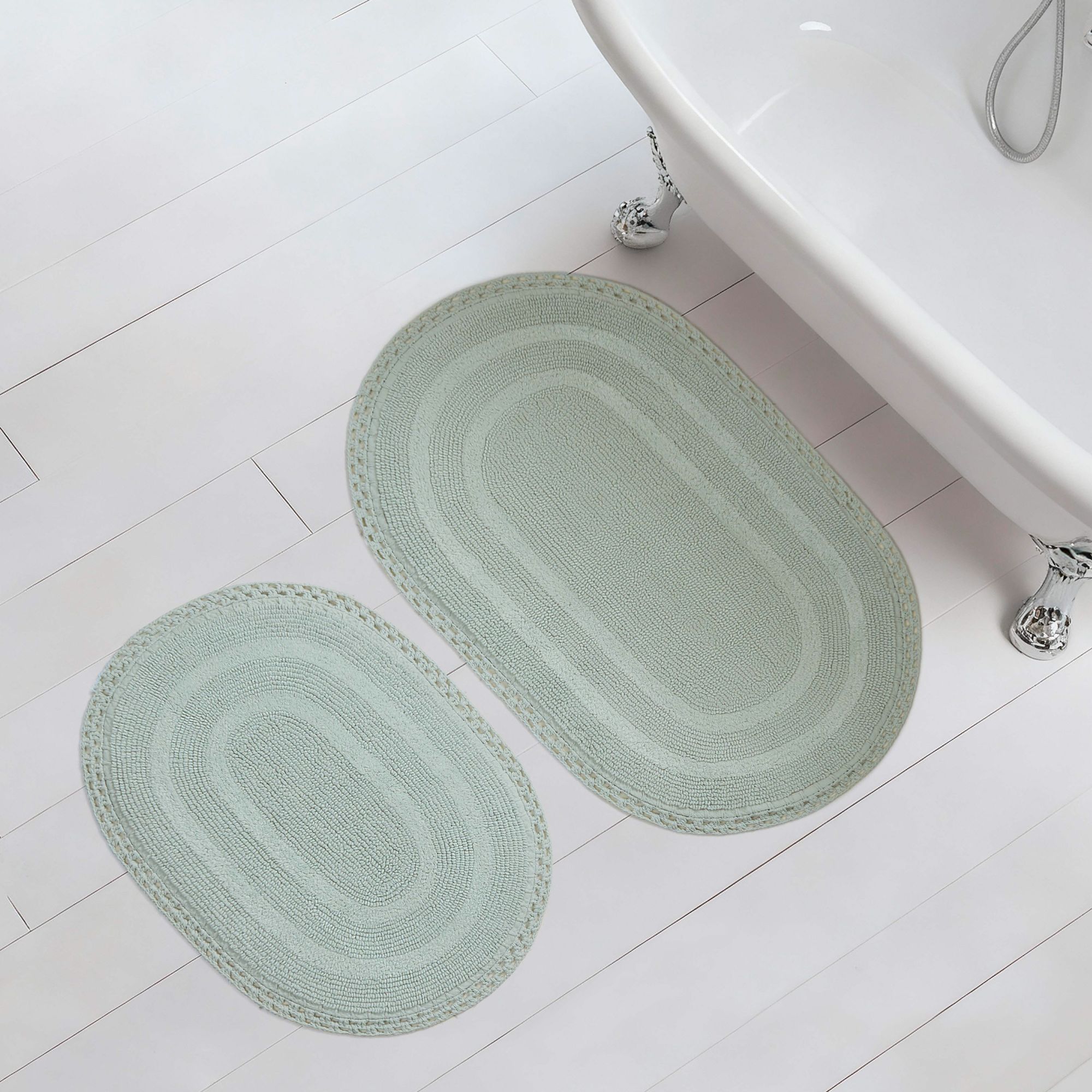Laura Ashley  Camilla 17x24 and 20x32 Bath Mat 2 Piece Set