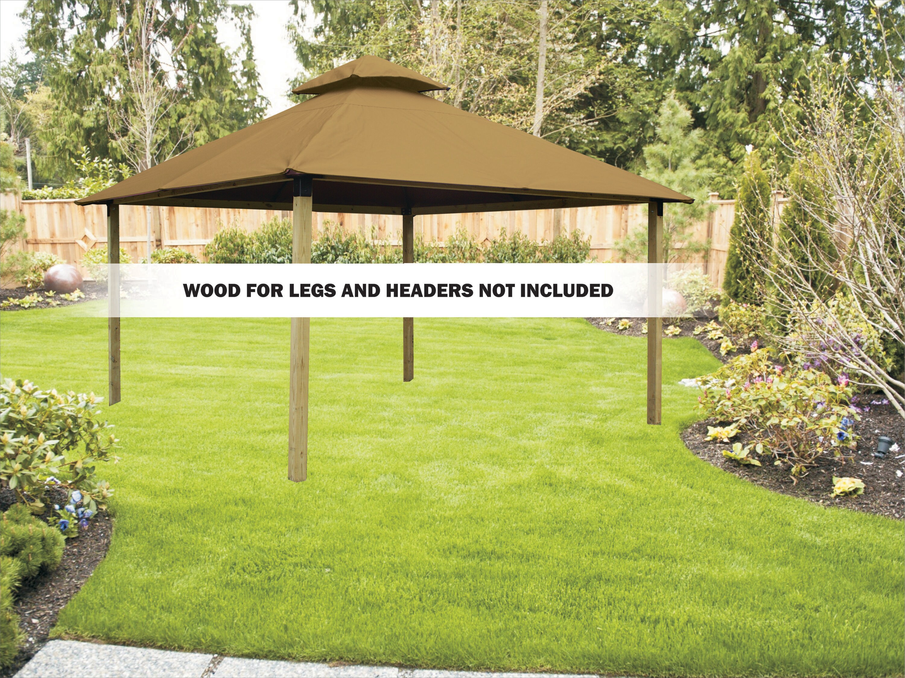ACACIA AGK12-SD KHAKI Wood-Resin-Gazebos - View #4