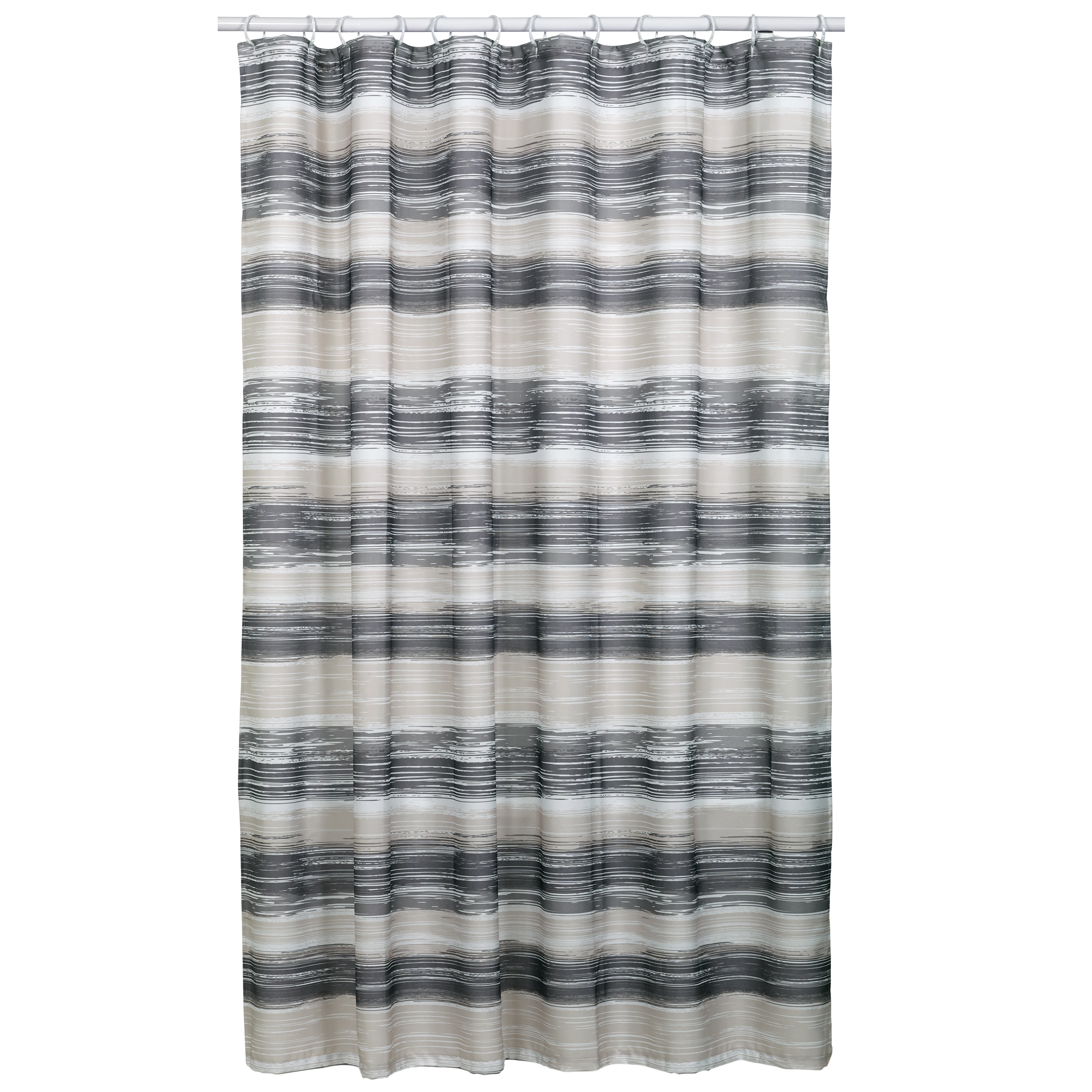 Blake Brown/Tan Fabric Shower Curtain 70 x 72 Brand New Zenna Home 