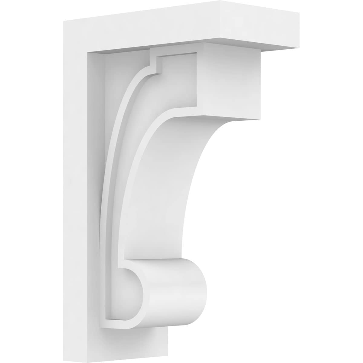 Ekena Millwork CORP04X06X10ALM 3.5-in x 6-in x 10-in Standard alma Unfinished White PVC Paintable Corbel