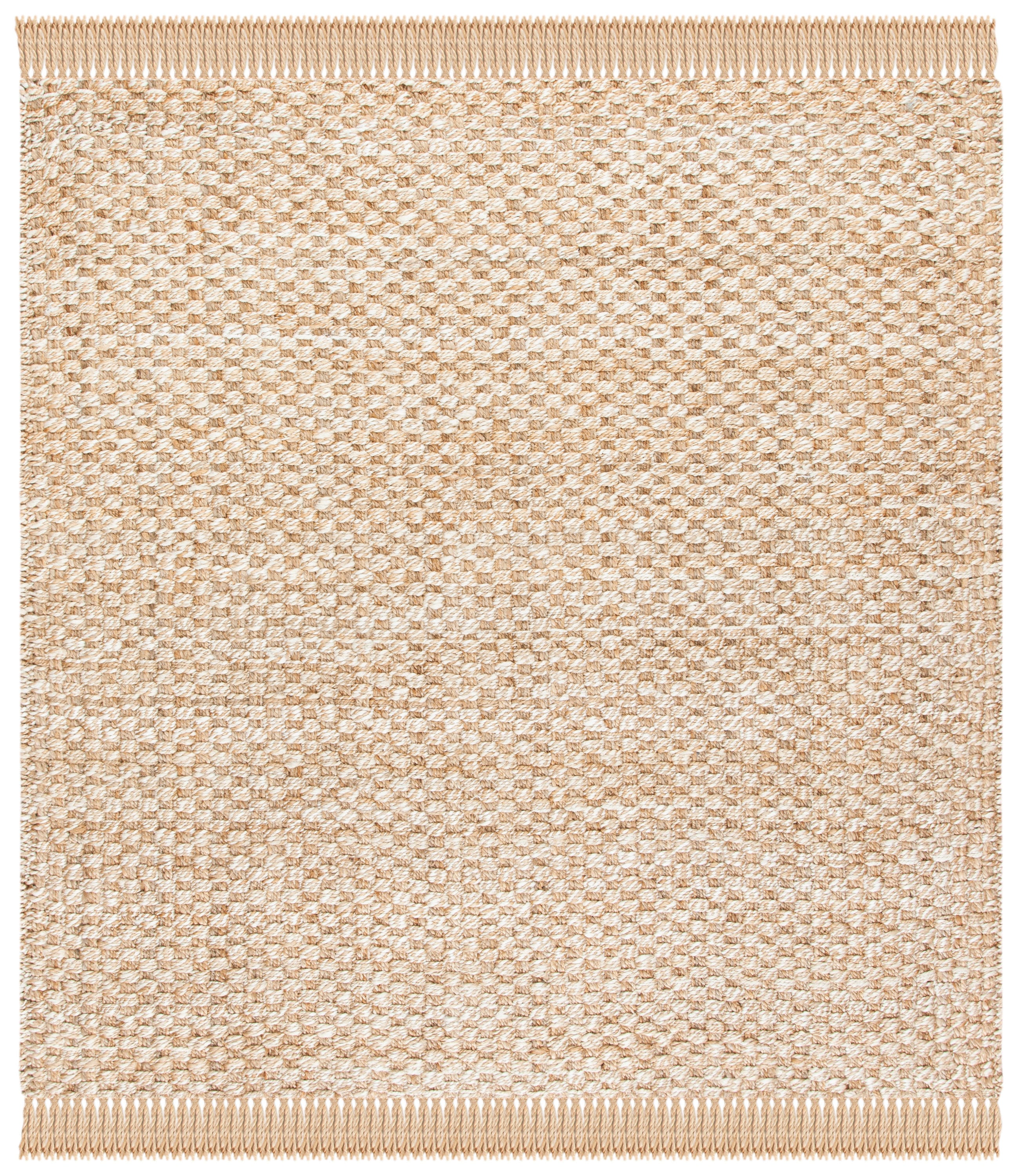 Safavieh NF868A-6SQ Natural Fiber Port 6 x 6 (ft) Jute Natural/Ivory Square Indoor Solid Coastal Area rug
