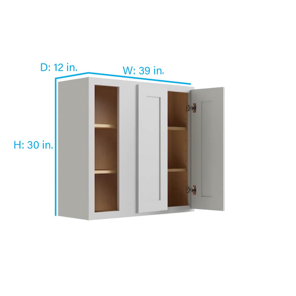 RELIABILT Parkstone 39-in W x 30-in H x 12-in D Espresso Blind Wall Fully Assembled Plywood Cabinet (Shaker Door Style)