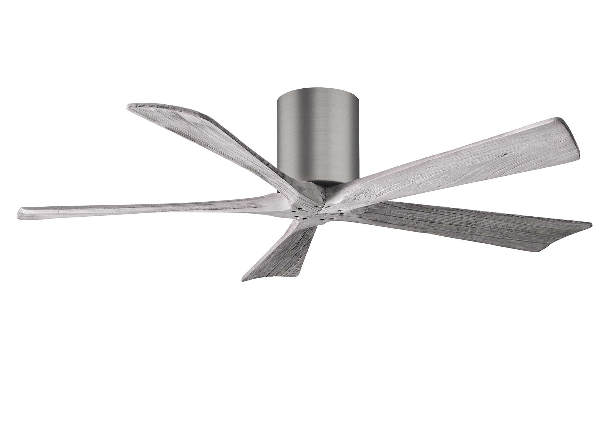 Matthews Fan Company IR5H-BP-BW-52 Irene 52-in Outdoor Flush Mount Brushed Pewter with Barnwood Tone Blades Ceiling Fan Without Light - Remote Included ( 5 -Blade )