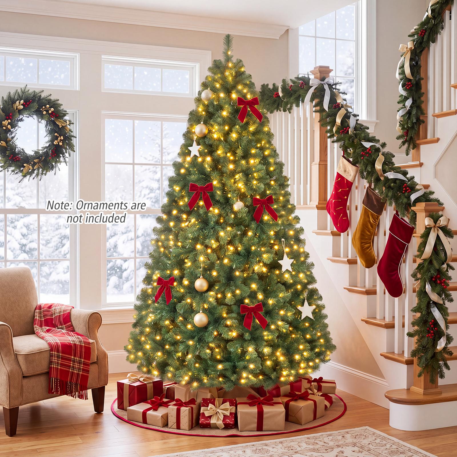 Costway  7 FT Pre-Lit Christmas Tree with 700 LED Lights and 1188 Tips
