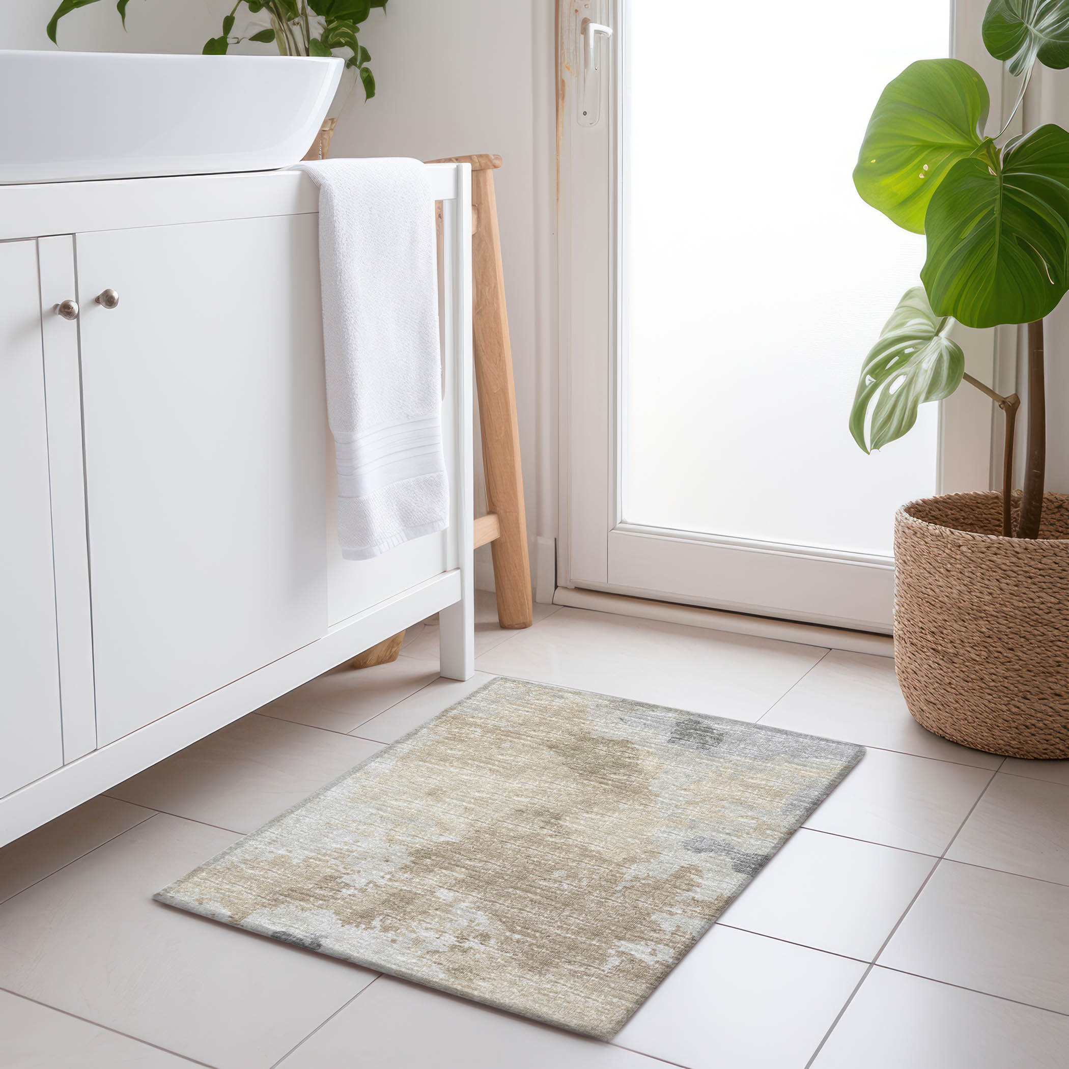 Addison Rugs AMF67BE20X30 Mayfield AMF67BE 2 x 3 (ft) Loomed Polyester Beige Rectangular Indoor Abstract Machine washable Area rug