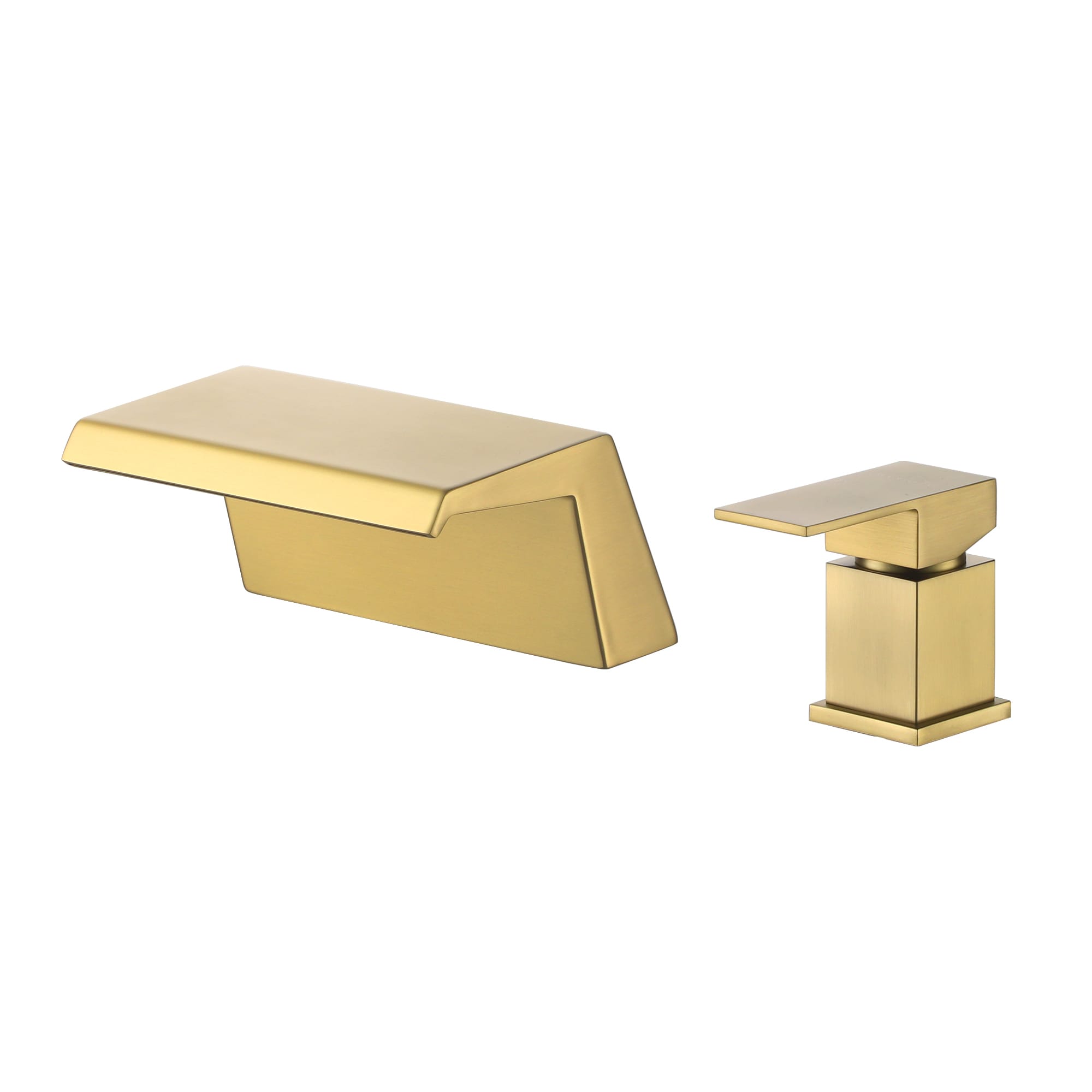 Clihome CSMD-BS16-11BG Brushed Gold 2-hole 1-handle WaterSense Waterfall Commercial/Residential Handle Bathroom Sink Faucet