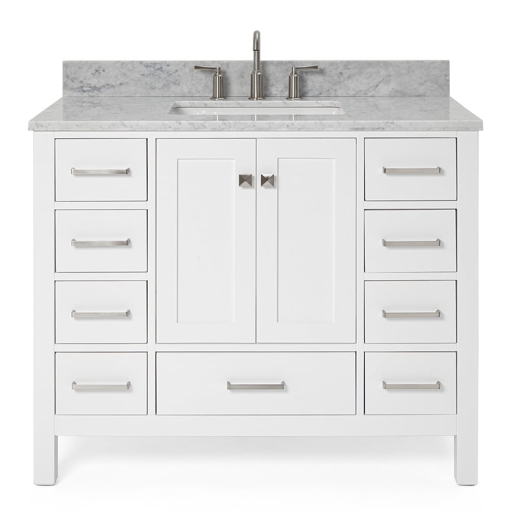 ARIEL Cambridge 43-in White Undermount Single Sink Bathroom Vanity with ...