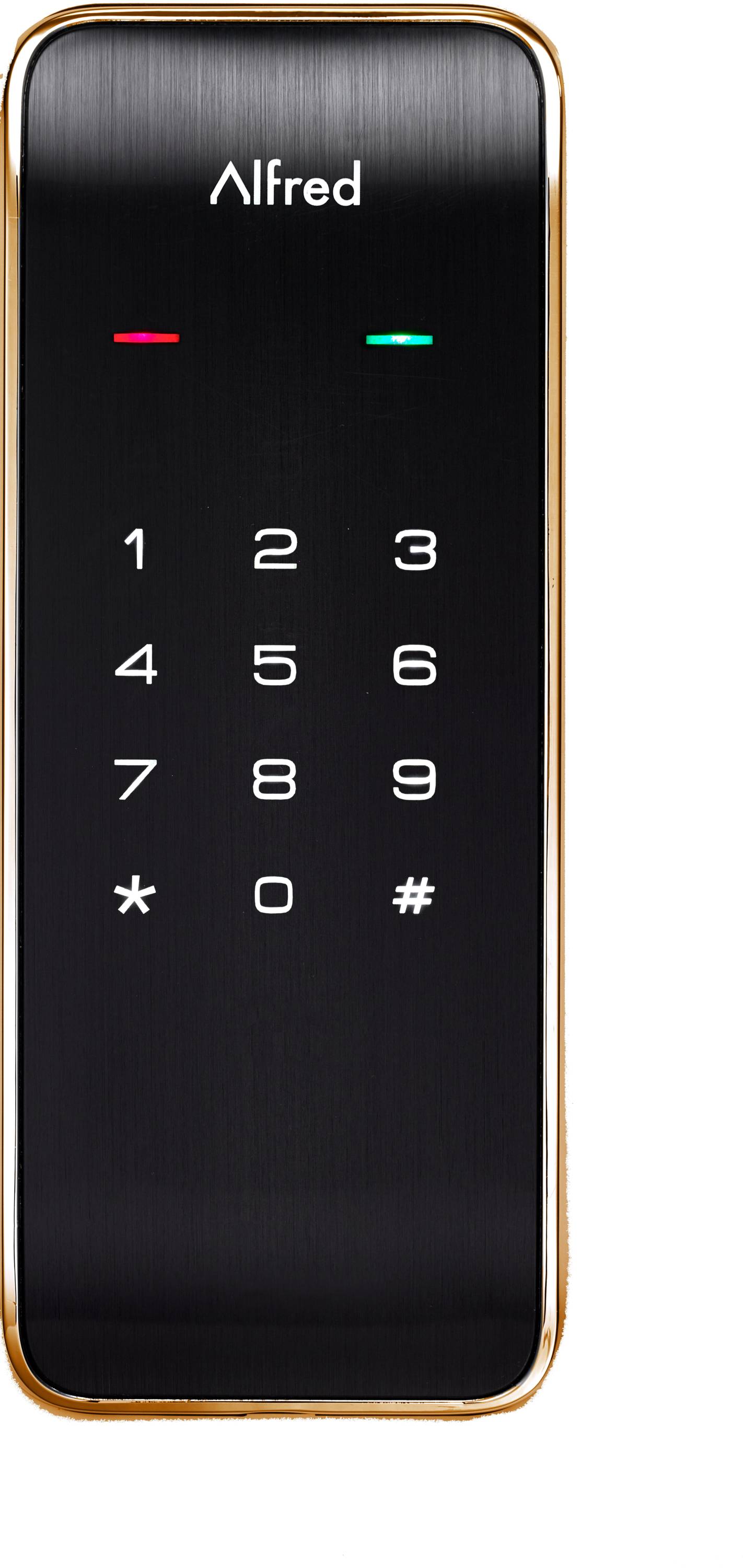 Alfred DB2 Gold Bluetooth Enabled Electronic Deadbolt Lighted Keypad Touchscreen