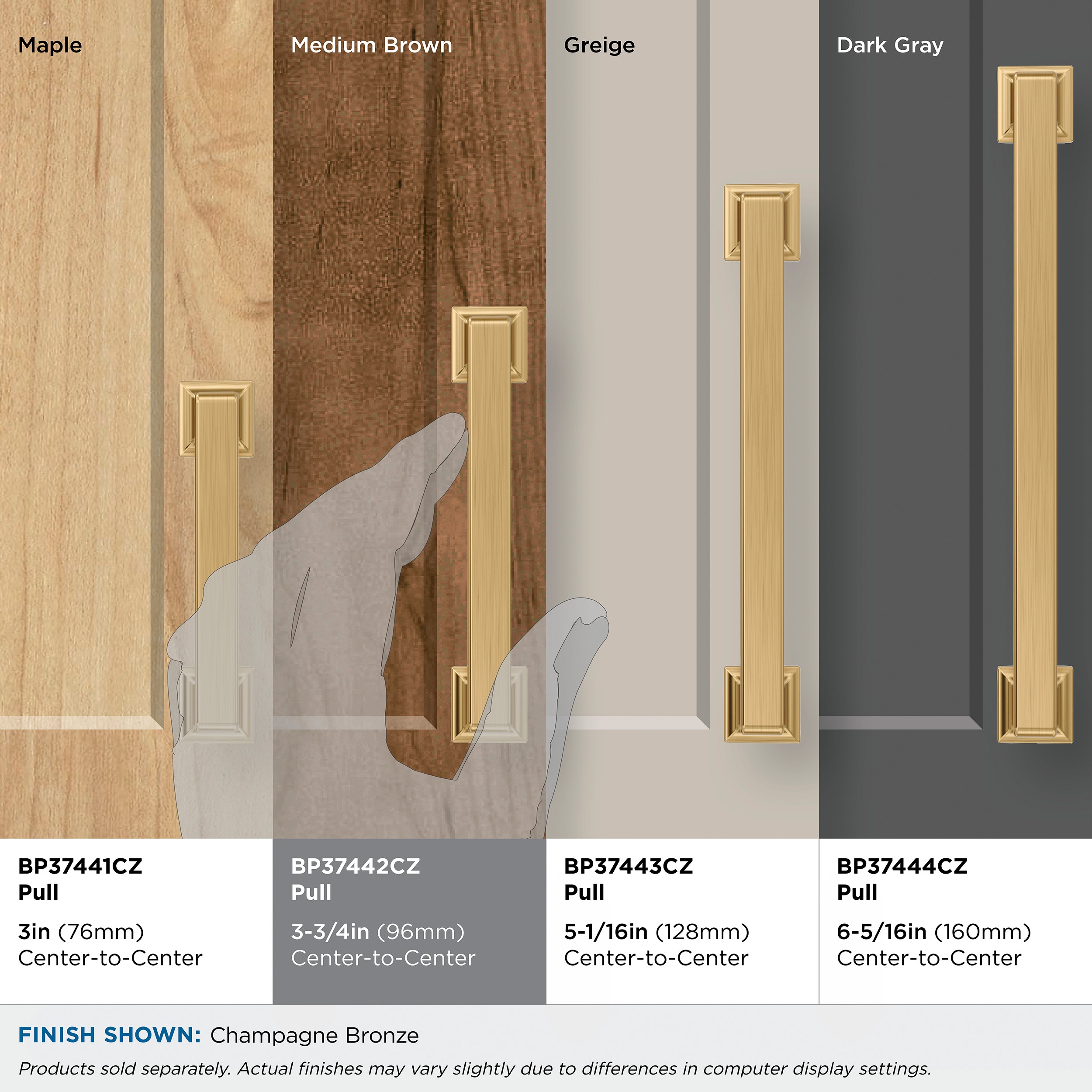 Amerock BP37442CZ Cabinet-Pulls - View #8