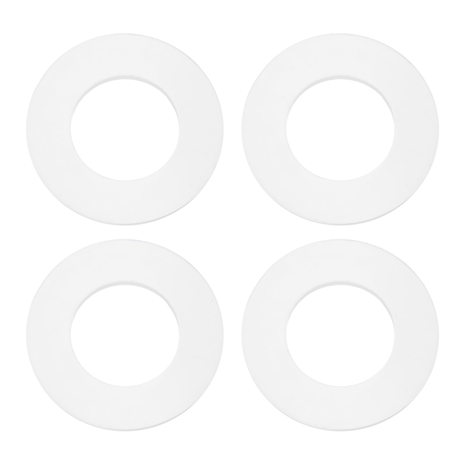 PATIKIL M36 Silicone Flat Washer 4pcs 36mm ID 66mm OD 4mm Thick Plain Washer Grommets O-Ring Sealing Gasket Spacer for Faucet Pipe Water Hose Shower Door Handles White