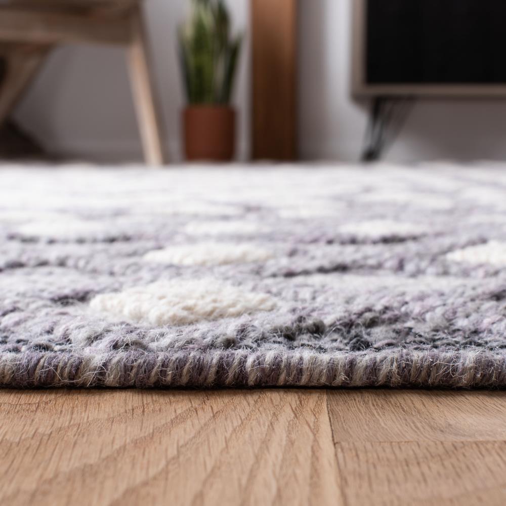 Safavieh Natura Cream and Purple Hand-Tufted 6' x 9' Wool Rug
