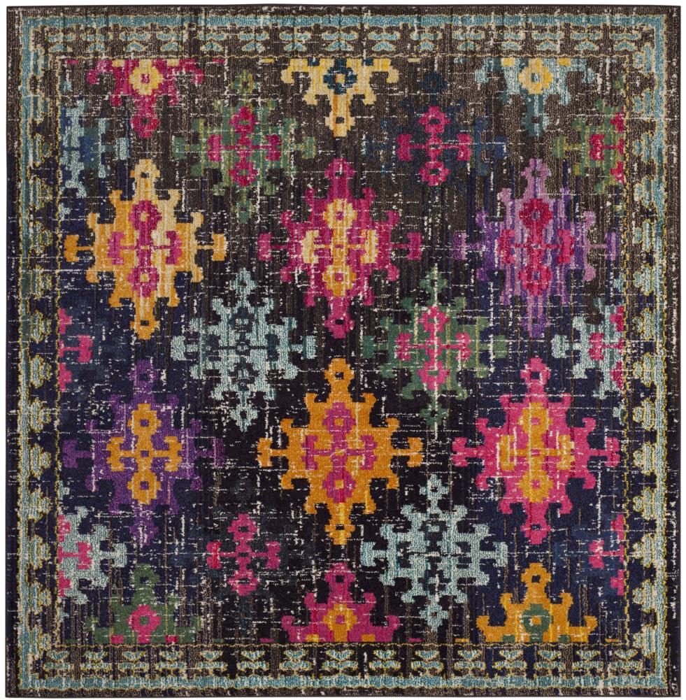 Safavieh MNC244F-7SQ Monaco Sonia 7 x 7 (ft) Loomed Polypropylene Multi Square Indoor Distressed/Overdyed Bohemian/Eclectic Area rug