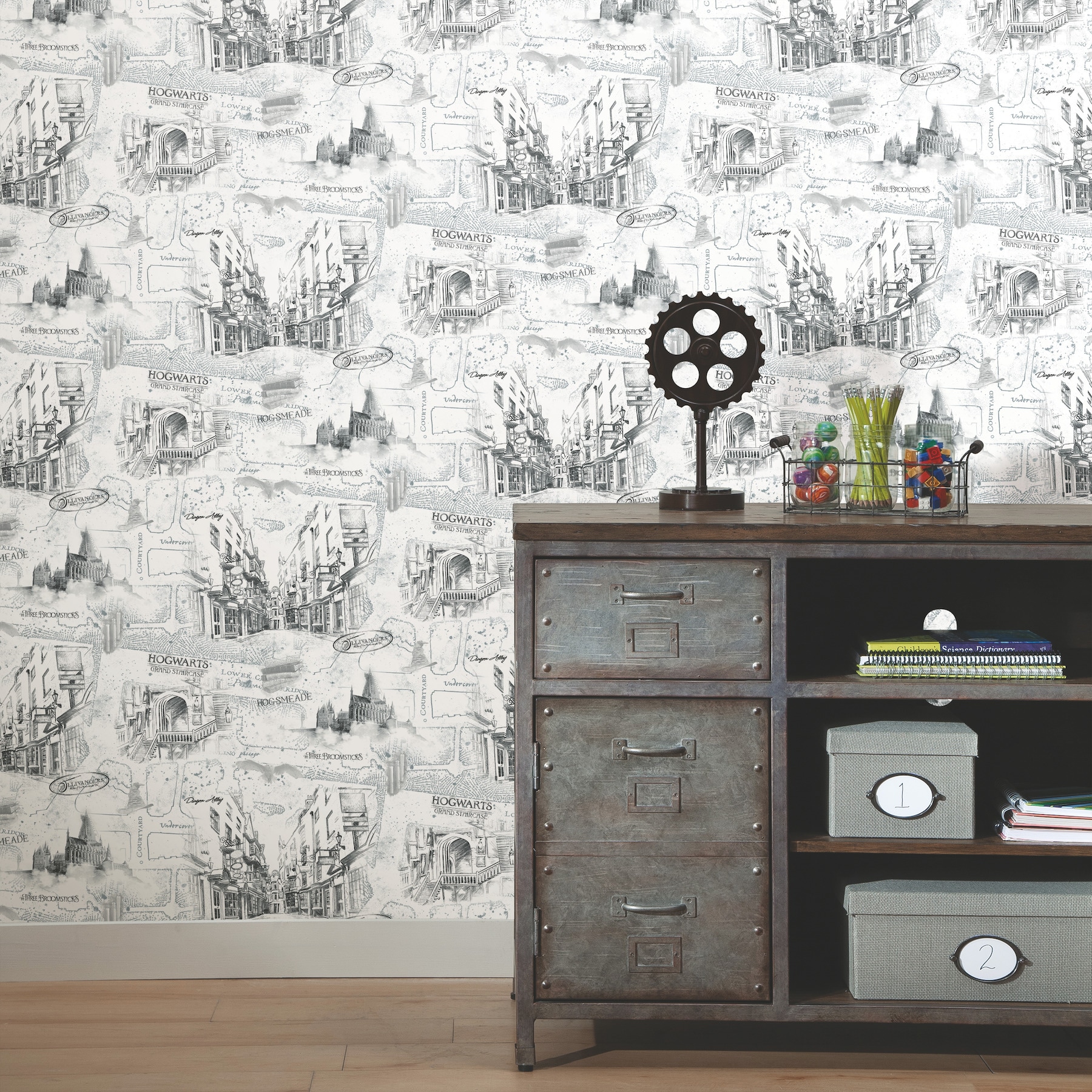 RoomMates Harry Potter Map Peel and Stick Wallpaper in the